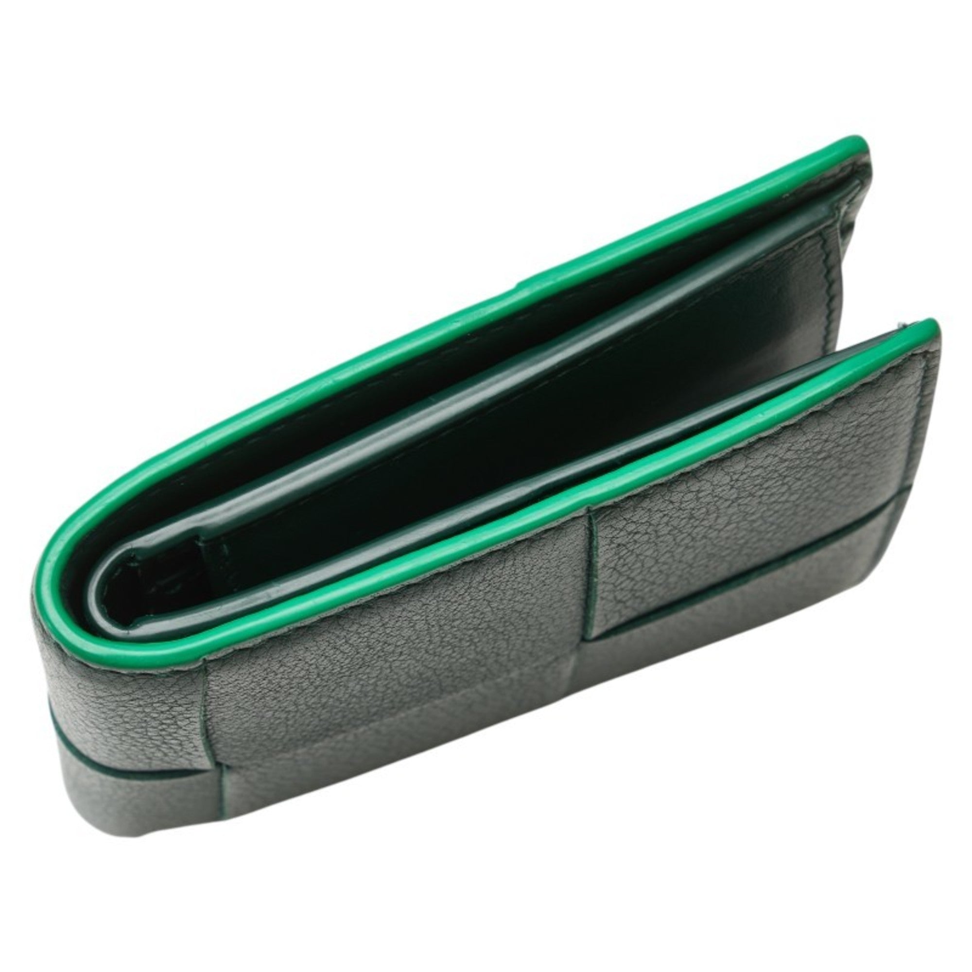 Bottega Veneta Emerald Green Leather Wallet (Bi-Fold) (Pre-Owned)