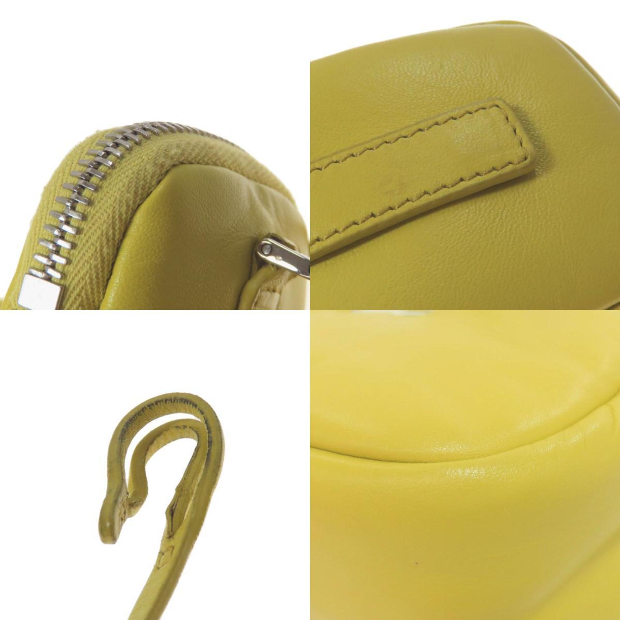 Prada Yellow Leather Shoulder Bag (Pre-Owned)