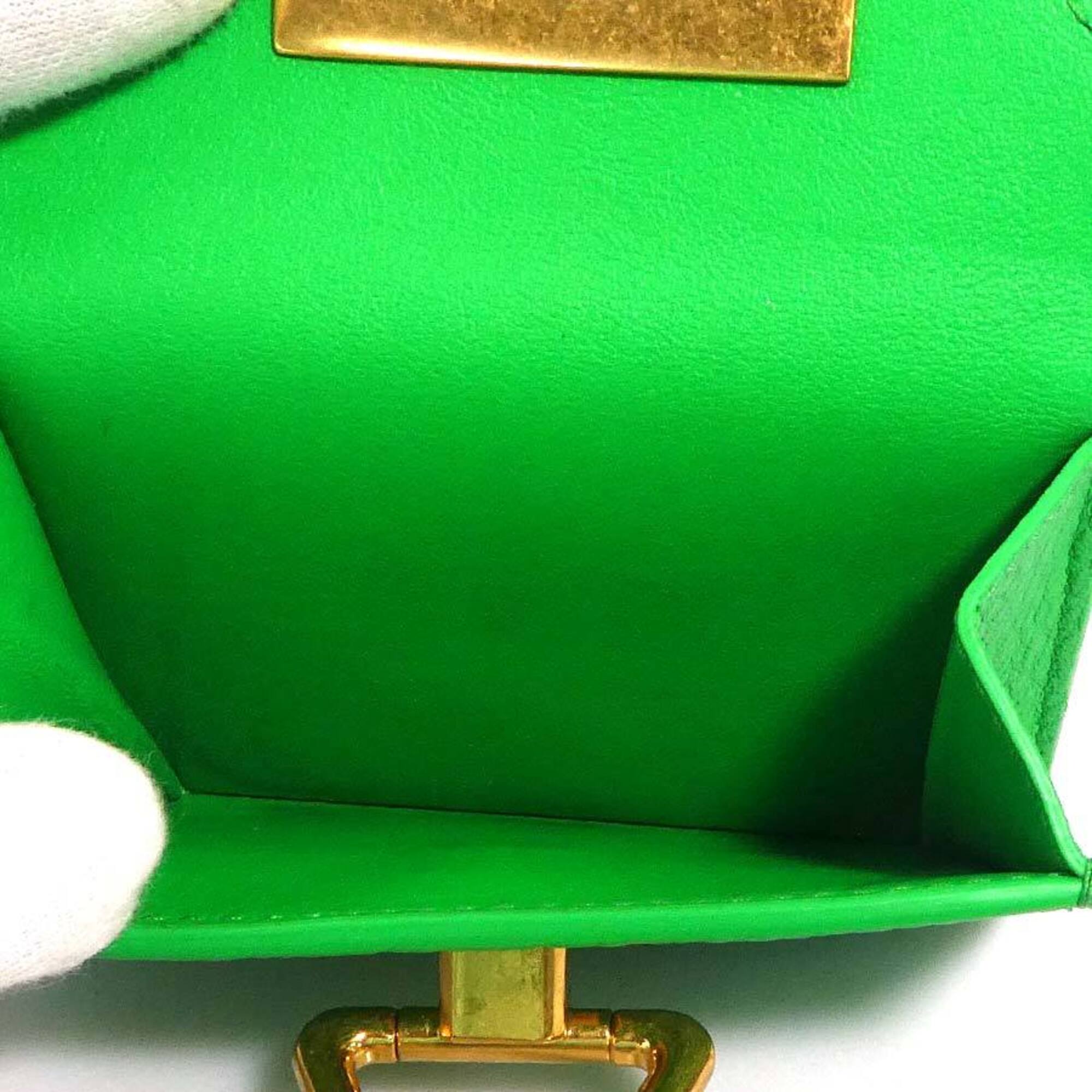 Bottega Veneta Green Leather Wallet (Tri-Fold) (Pre-Owned)