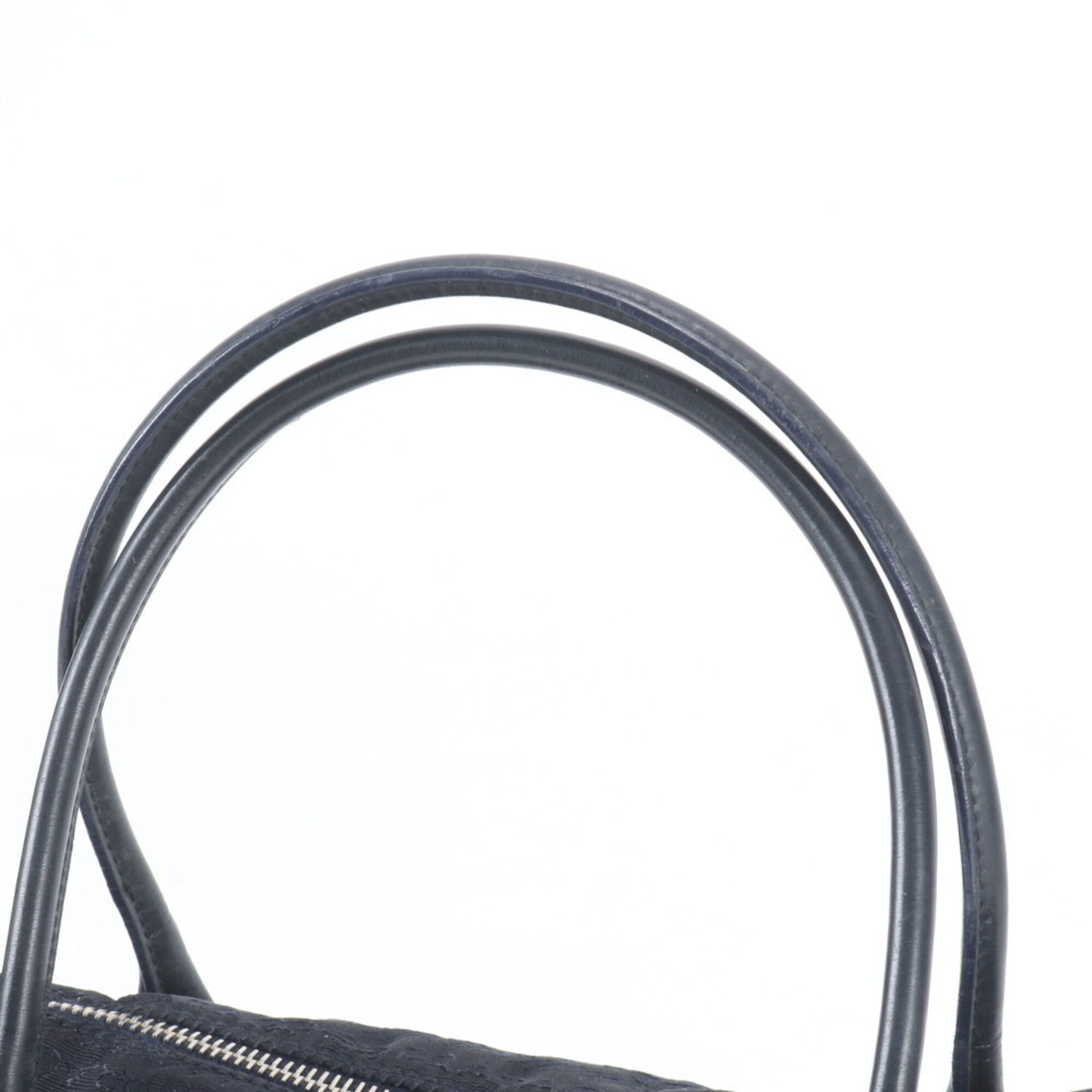 Prada Navy Nylon Leather Handbag Shoulder Bag Tote Bag (Pre-Owned)