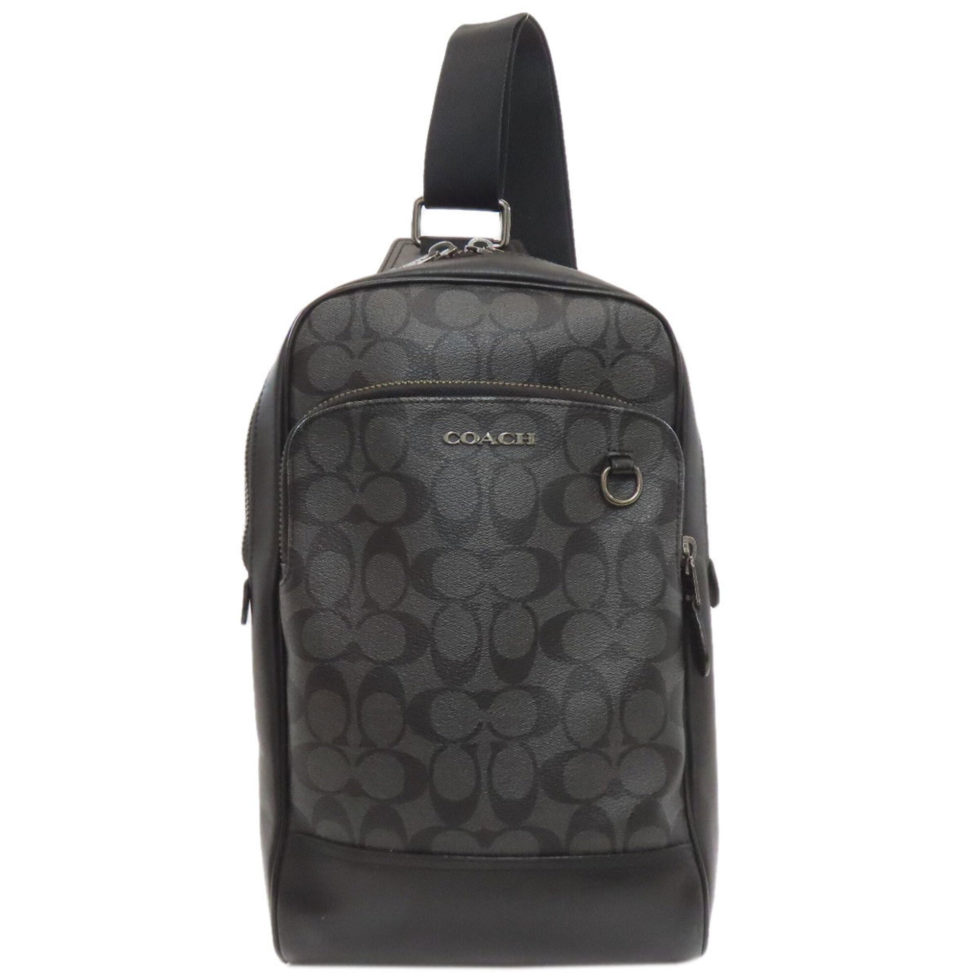 Coach Signature Gray Pvc Sling Bag (Pre-Owned)