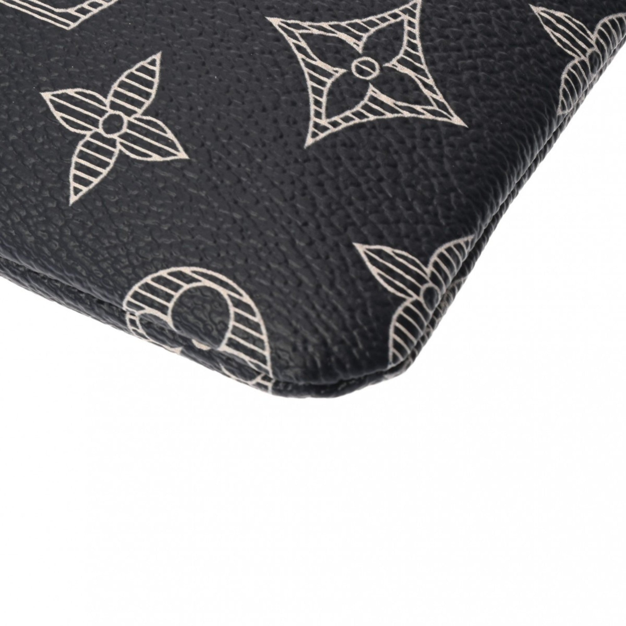 Louis Vuitton Navy Leather Clutch Bag Pochette (Pre-Owned)