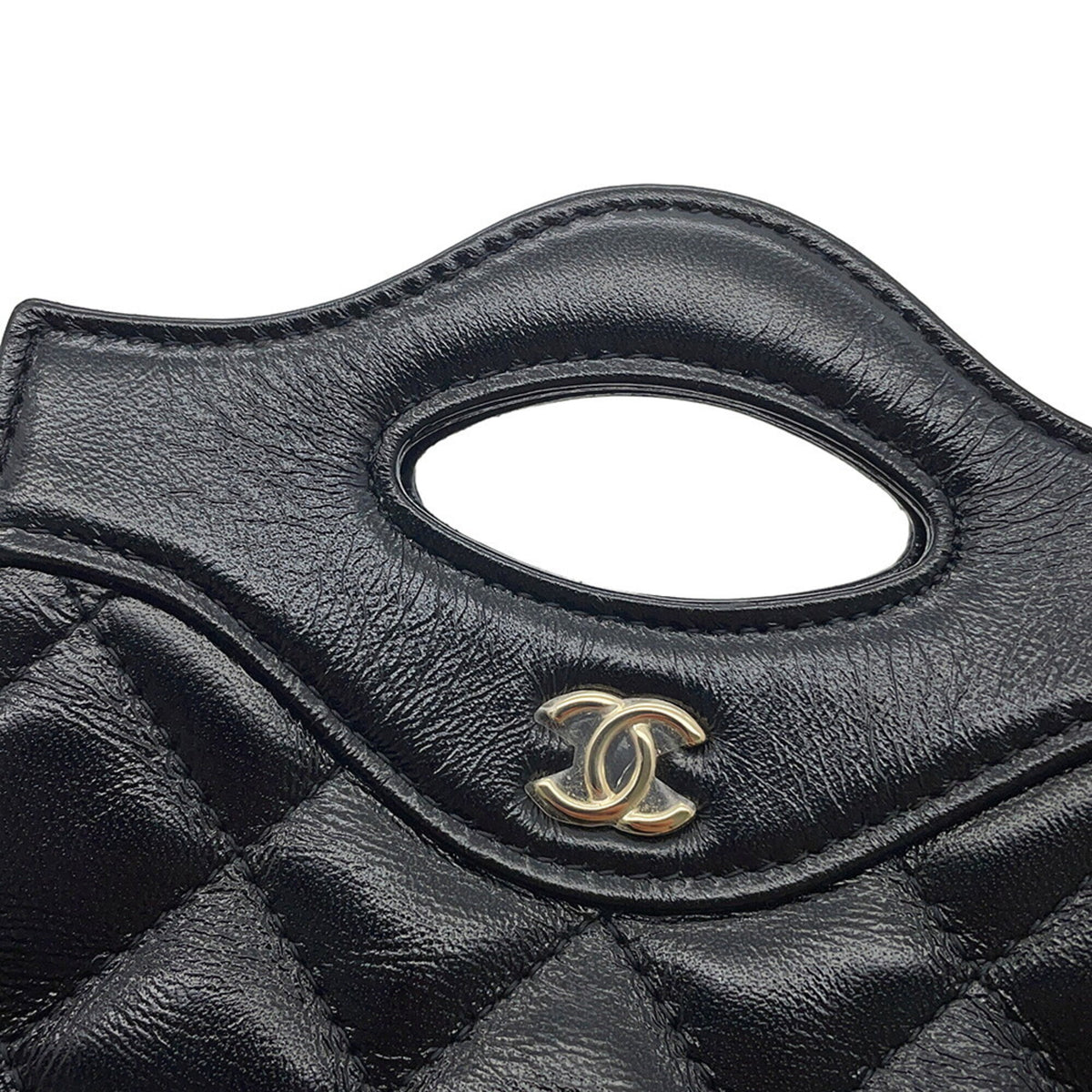 Chanel Matelasse Black Leather Handbag Shoulder Bag (Pre-Owned)