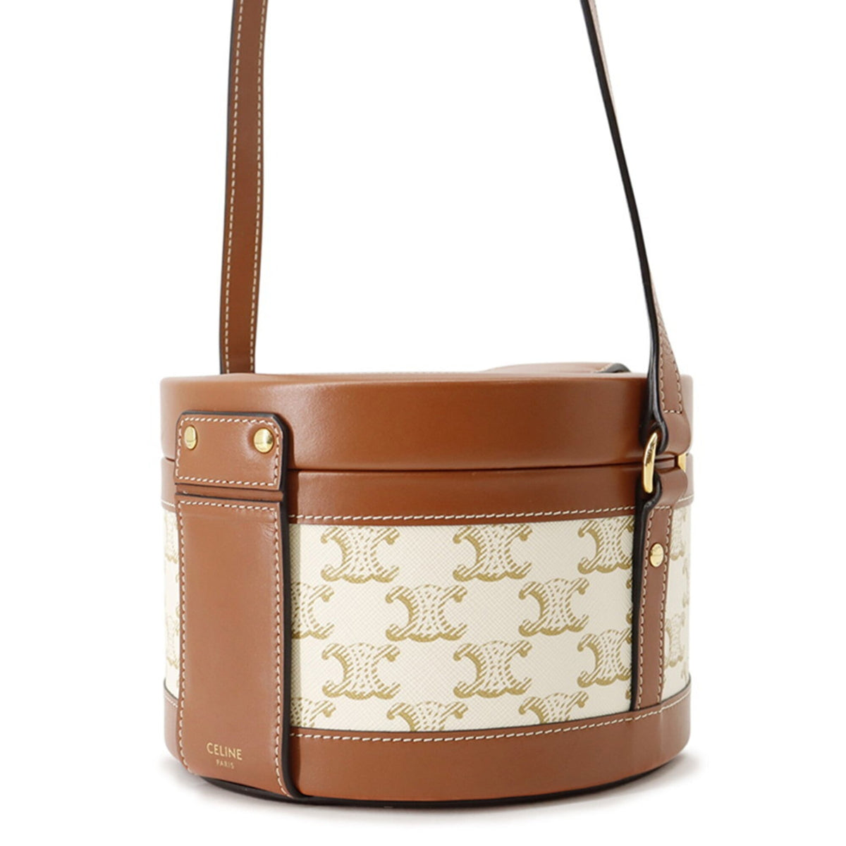 Celine Beige Brown Leather Pvc Handbag Shoulder Bag (Pre-Owned)