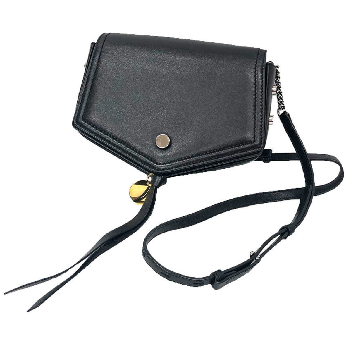 Jimmy Choo Black Leather Pochette Shoulder Bag (Pre-Owned)