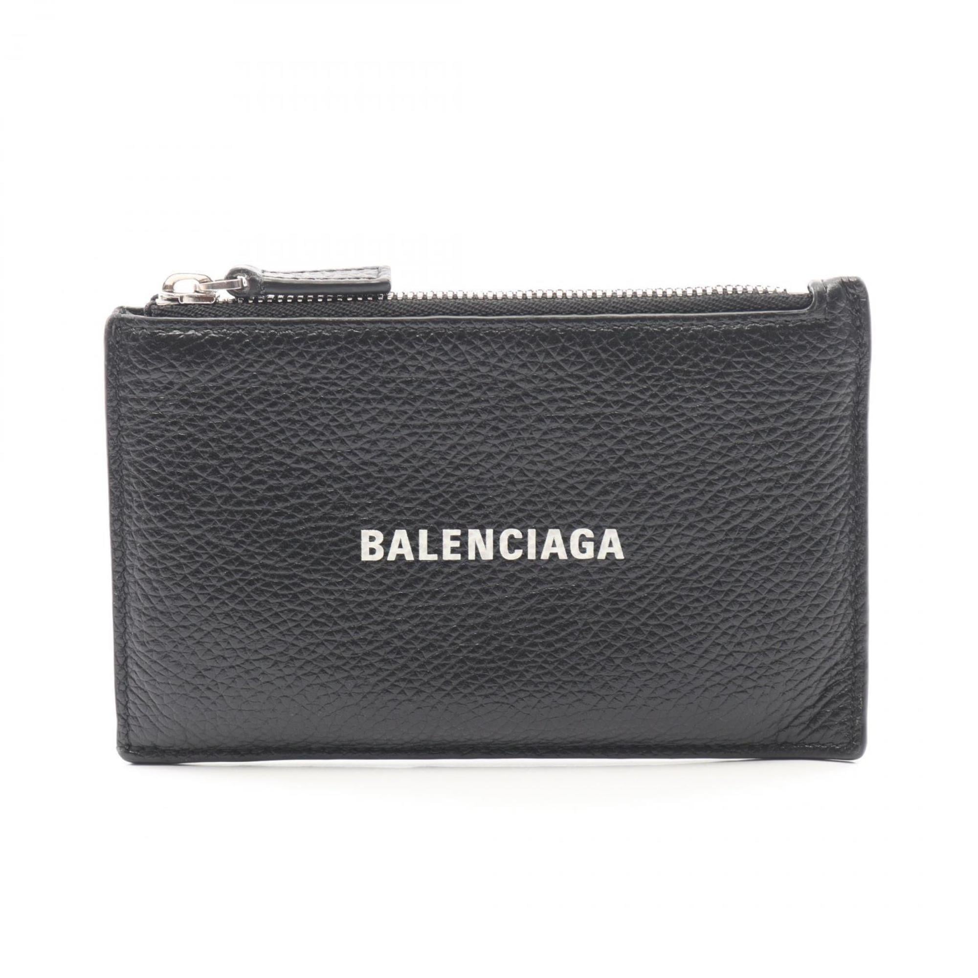 Balenciaga Black Leather Coin Purse/Coin Case (Pre-Owned)