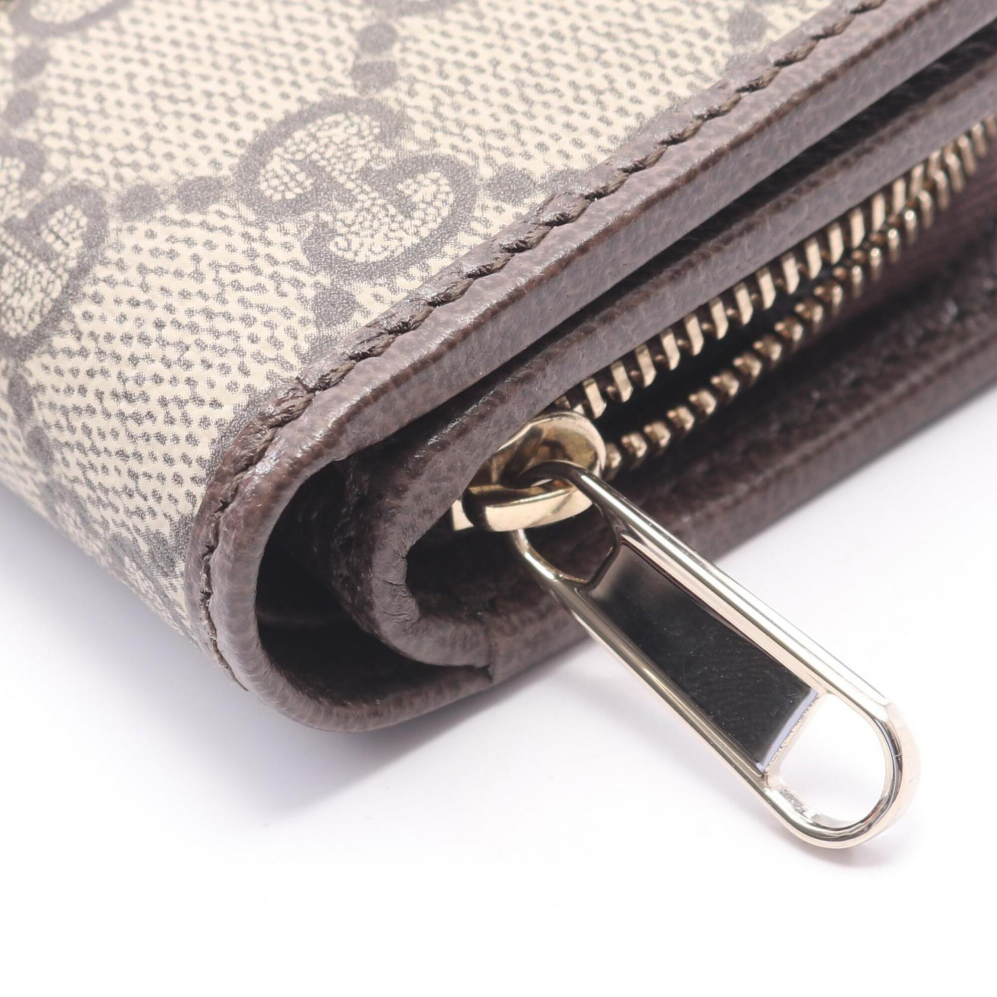 Gucci Beige Brown Multi-Color Leather Pvc Wallet (Bi-Fold) (Pre-Owned)