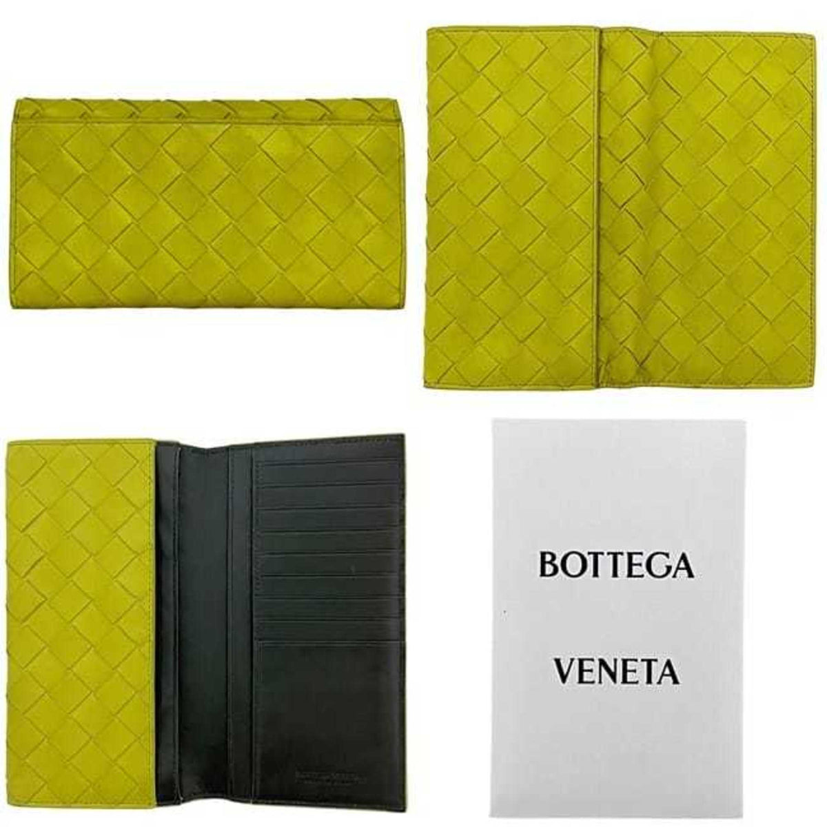 Bottega Veneta Yellow Leather Long Wallet (Bi-Fold) (Pre-Owned)