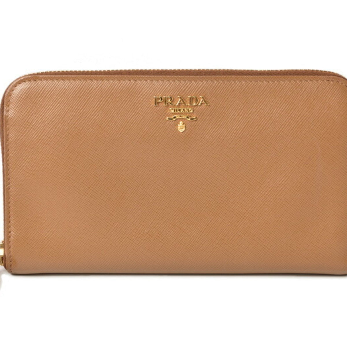 Prada Brown Saffiano Metal Wallet (Bi-Fold) (Pre-Owned)