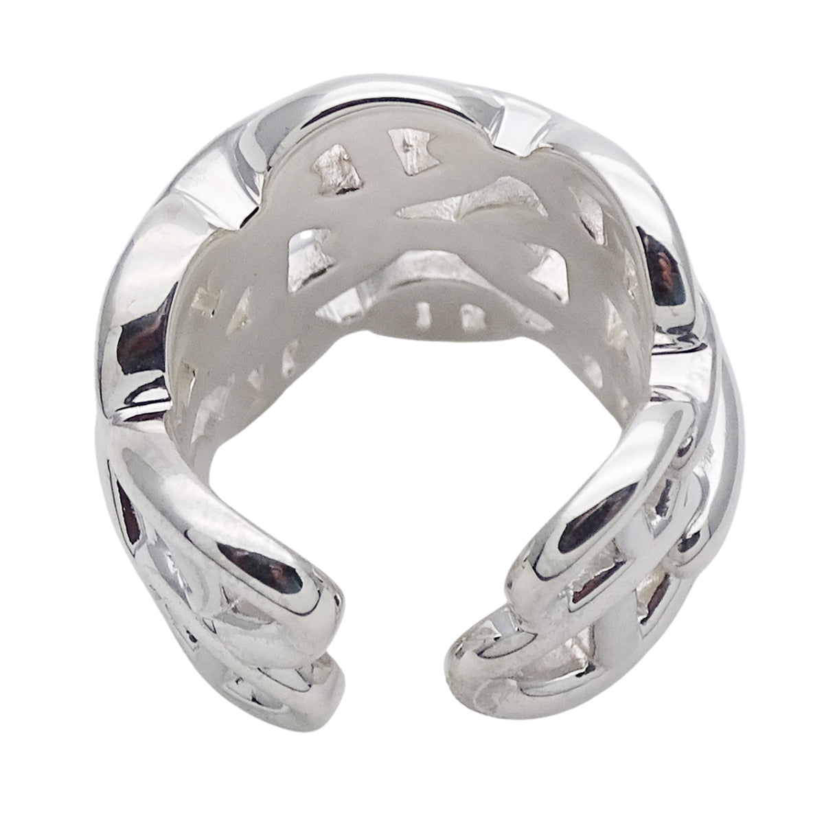 Hermes Silver Silver 925 Band Ring (Pre-Owned)