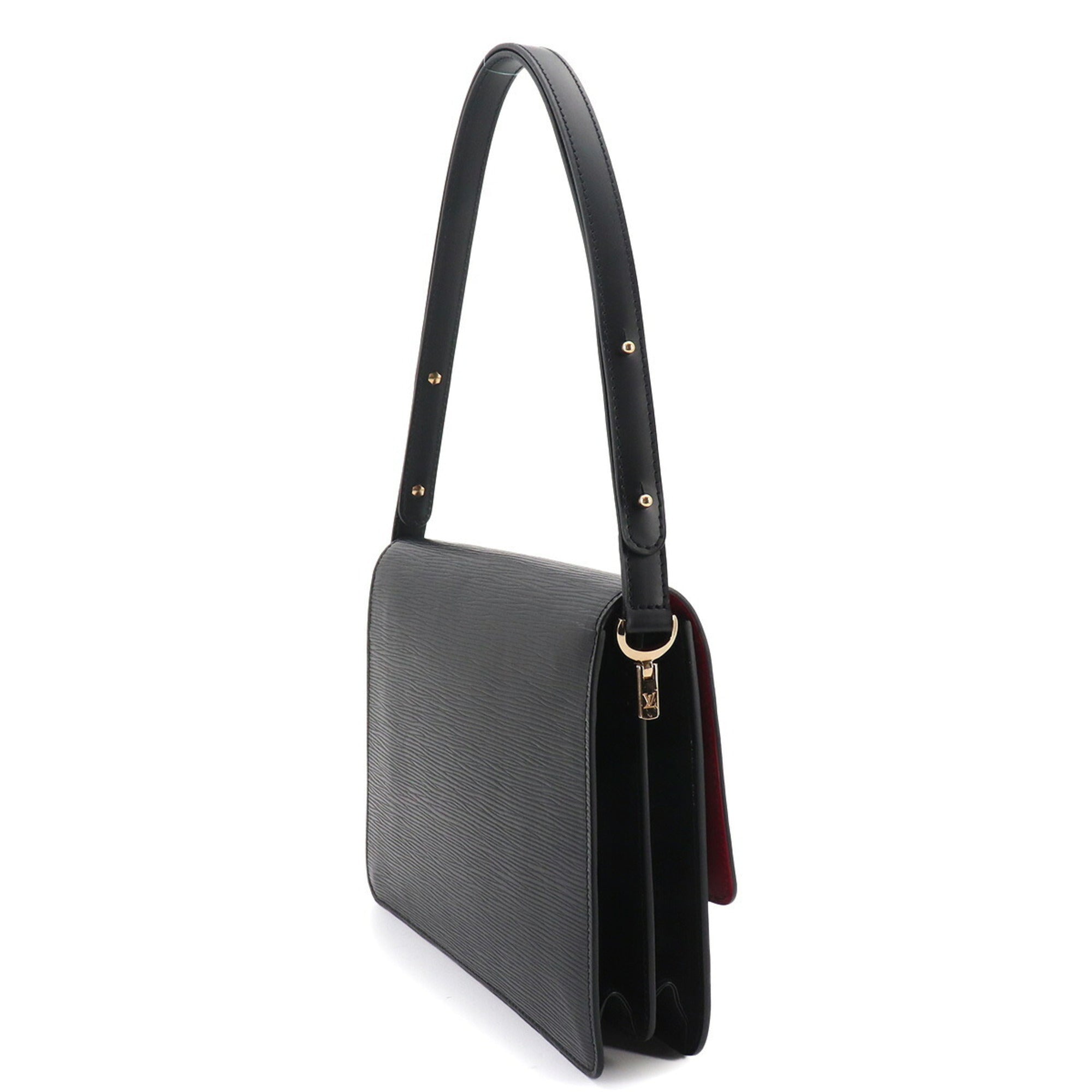 Louis Vuitton Black Red Color Epi Leather Handbag Shoulder Bag (Pre-Owned)