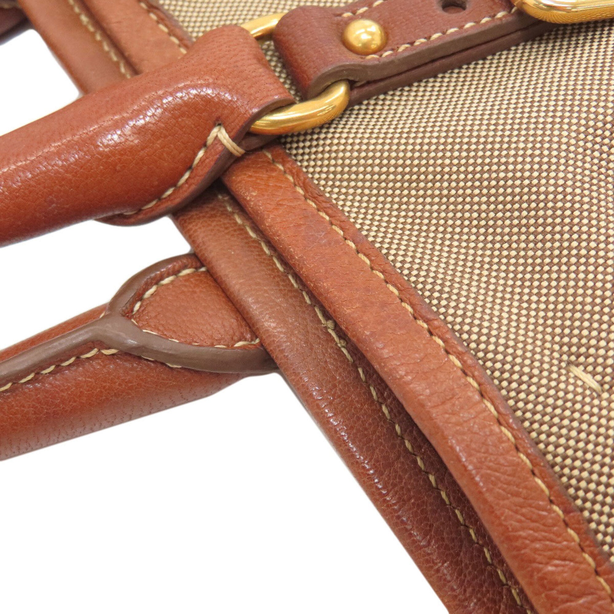 Prada Brown Canvas Handbag (Pre-Owned)
