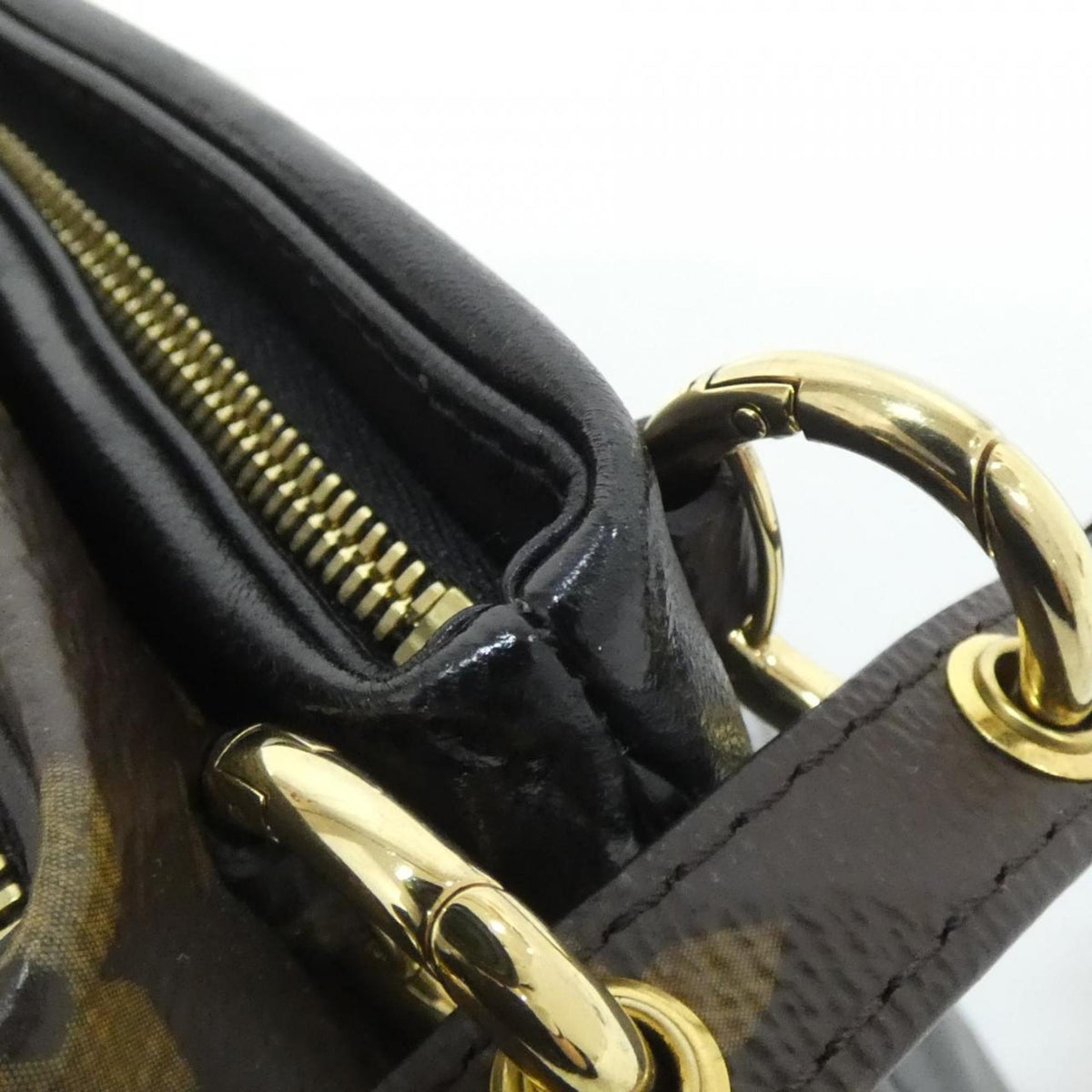 Louis Vuitton Monogram Black Marron Coated Canvas Leather Pochette Shoulder Bag (Pre-Owned)