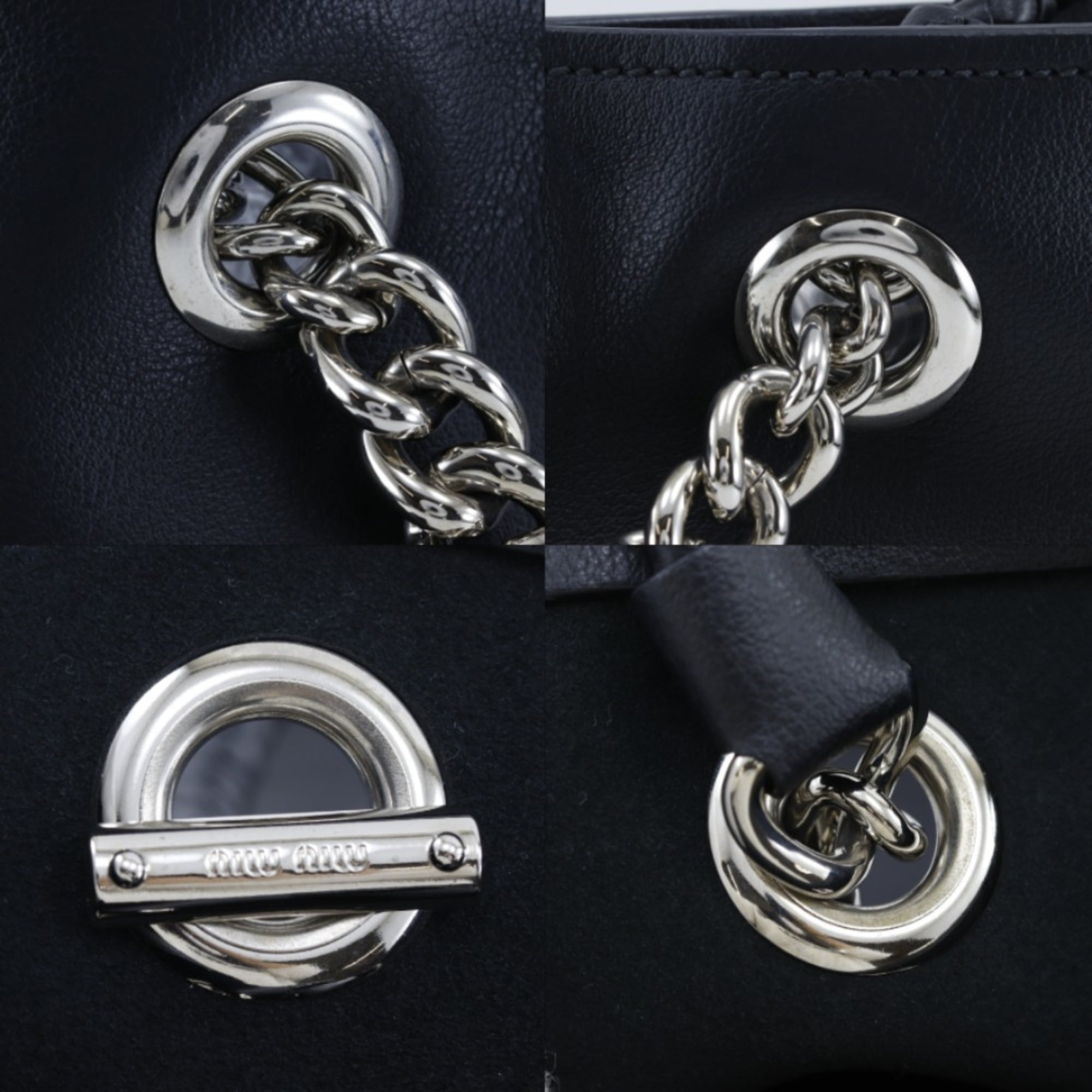 Miu Miu Black Leather Tote Bag (Pre-Owned)