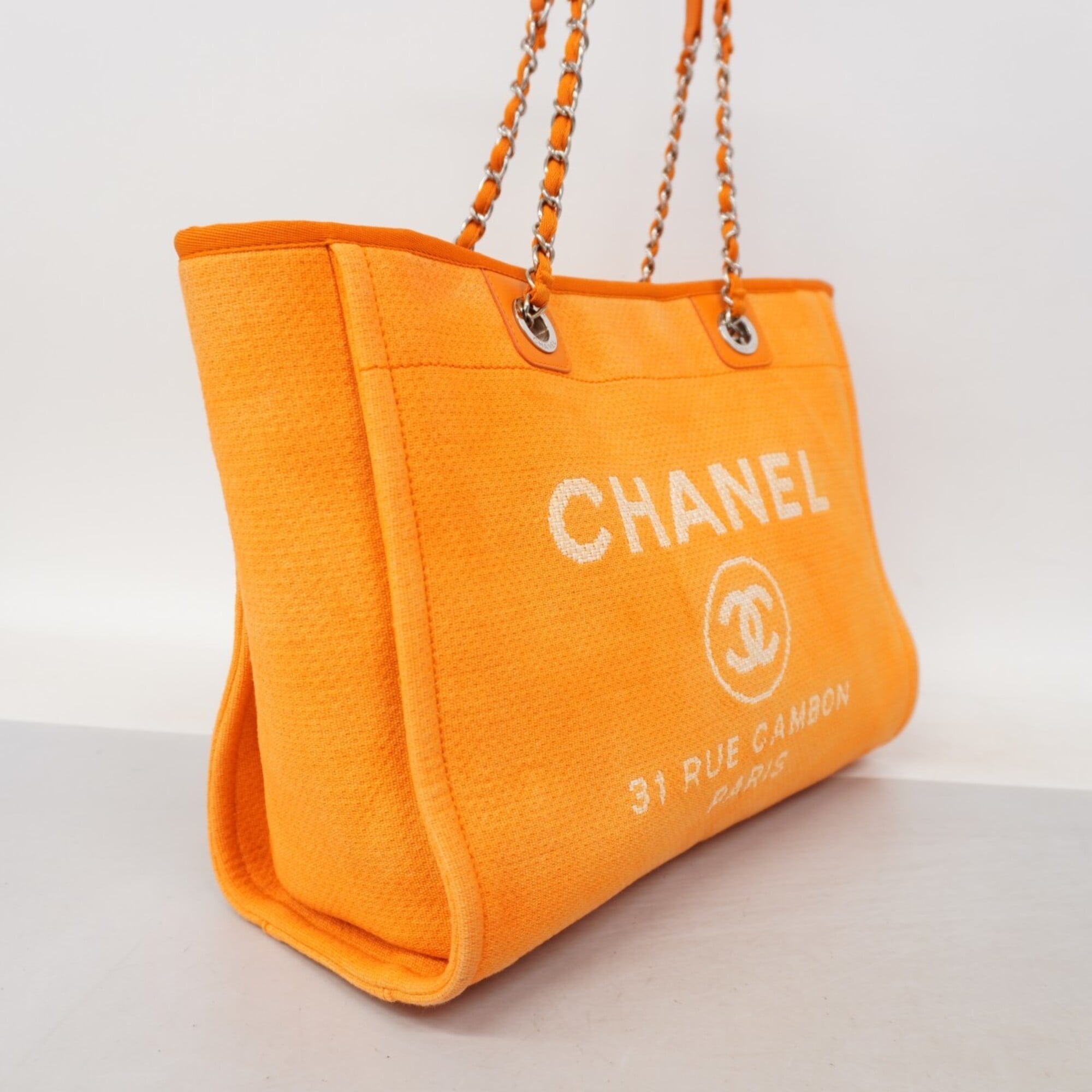 Chanel Orange Canvas Tote Bag (Pre-Owned)