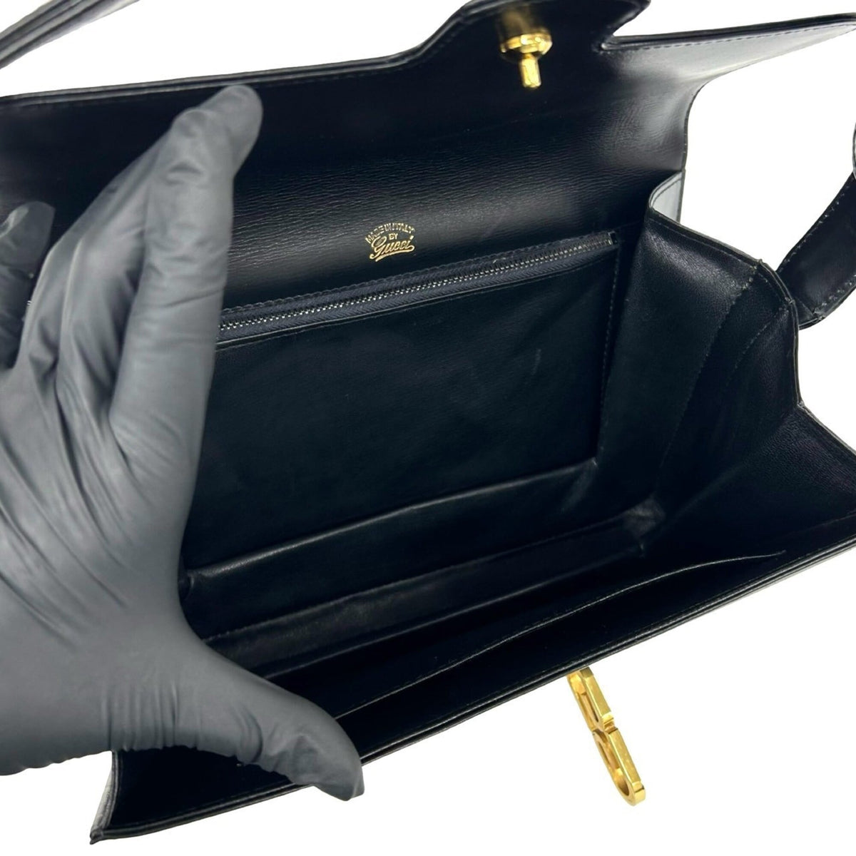 Gucci Black Leather Handbag Shoulder Bag (Pre-Owned)