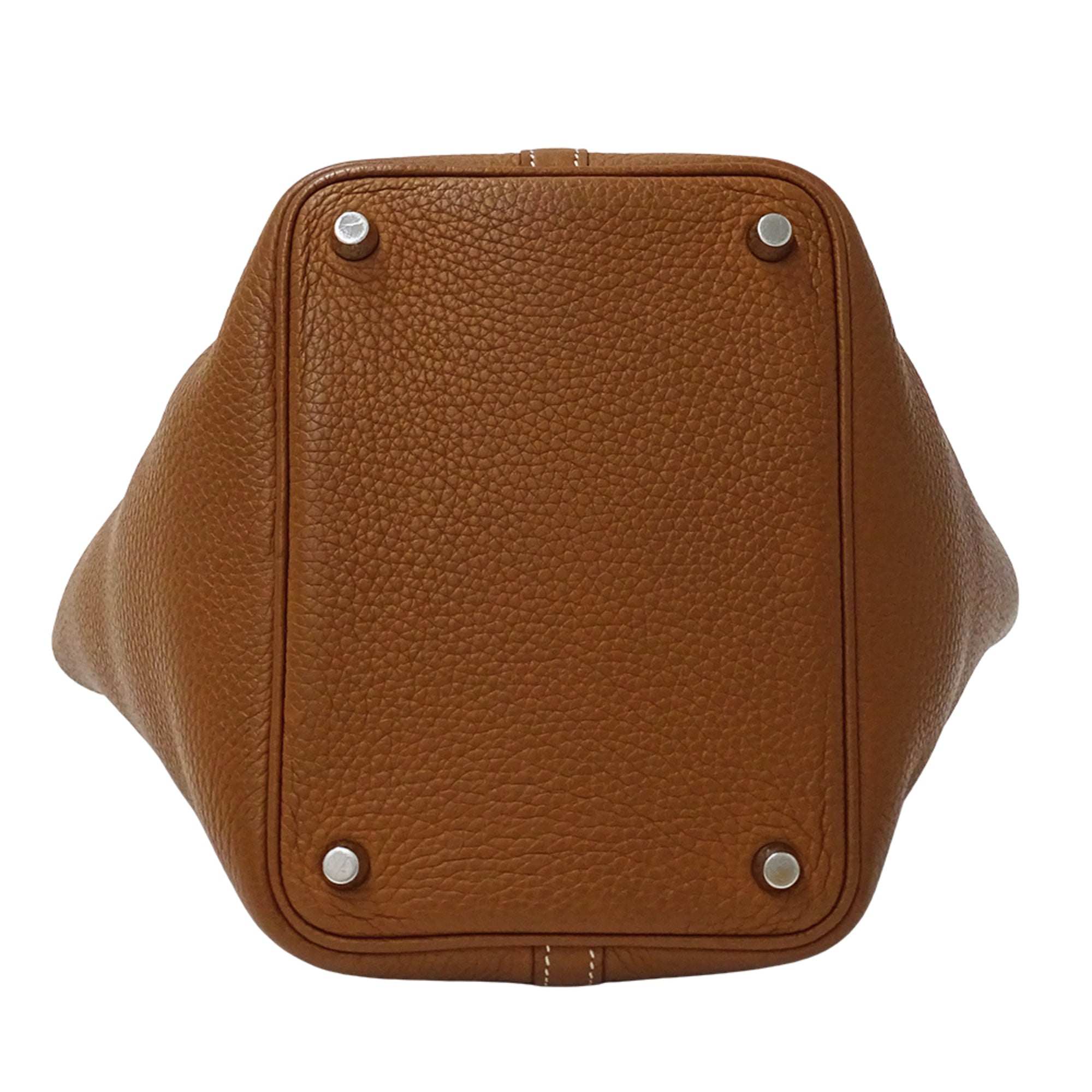Hermes Brown Taurillon Clemence Leather Handbag Tote Bag (Pre-Owned)