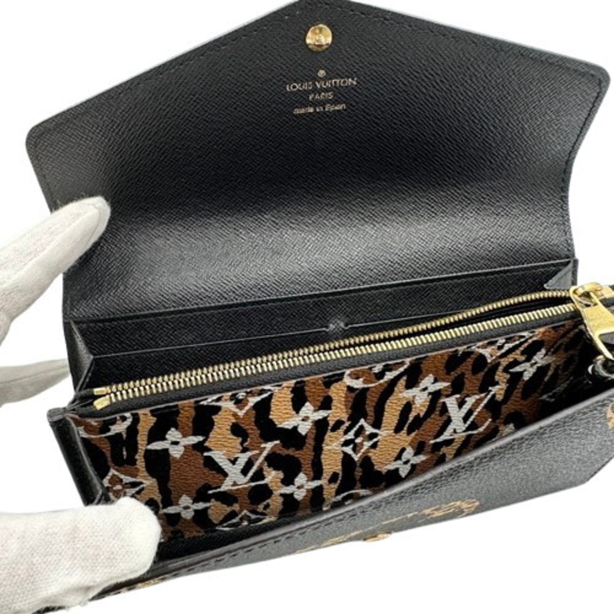 Louis Vuitton Black Brown Pvc Long Wallet (Bi-Fold) (Pre-Owned)