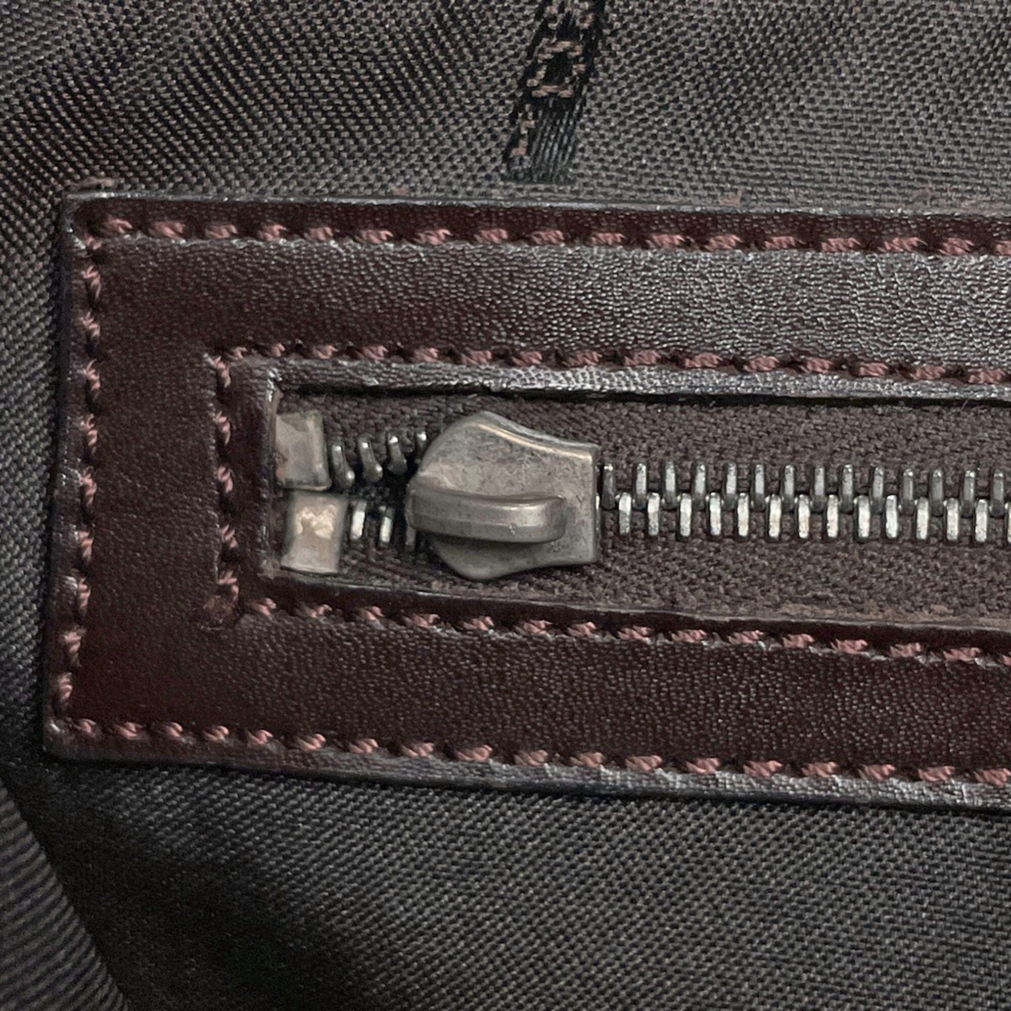 Fendi Brown Canvas Leather Shoulder Bag (Pre-Owned)