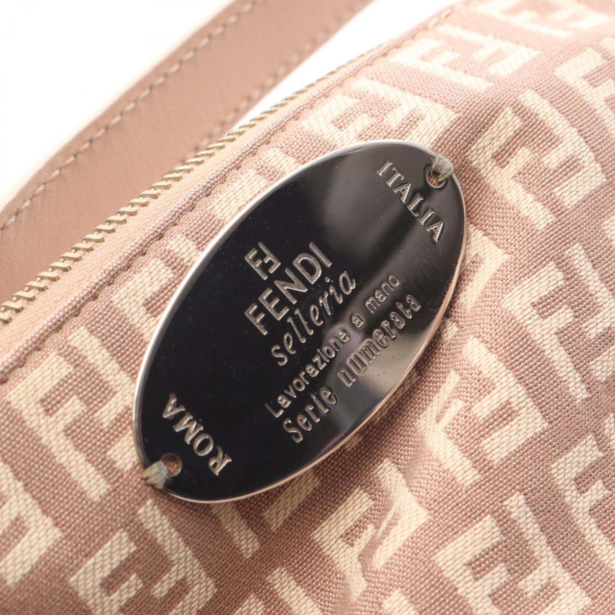 Fendi Pink Canvas Leather Handbag Pouch (Pre-Owned)