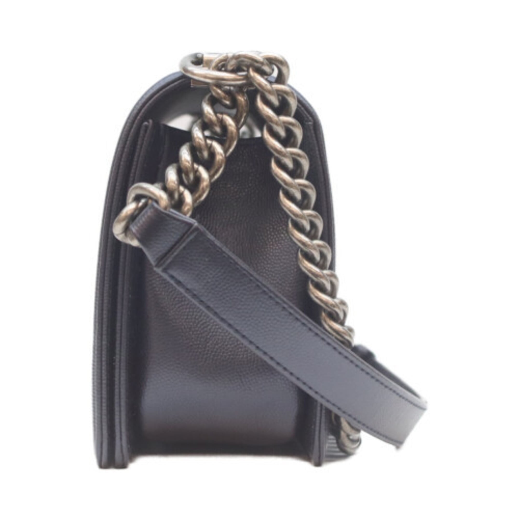 Chanel Navy Grained Calfskin Shoulder Bag (Pre-Owned)