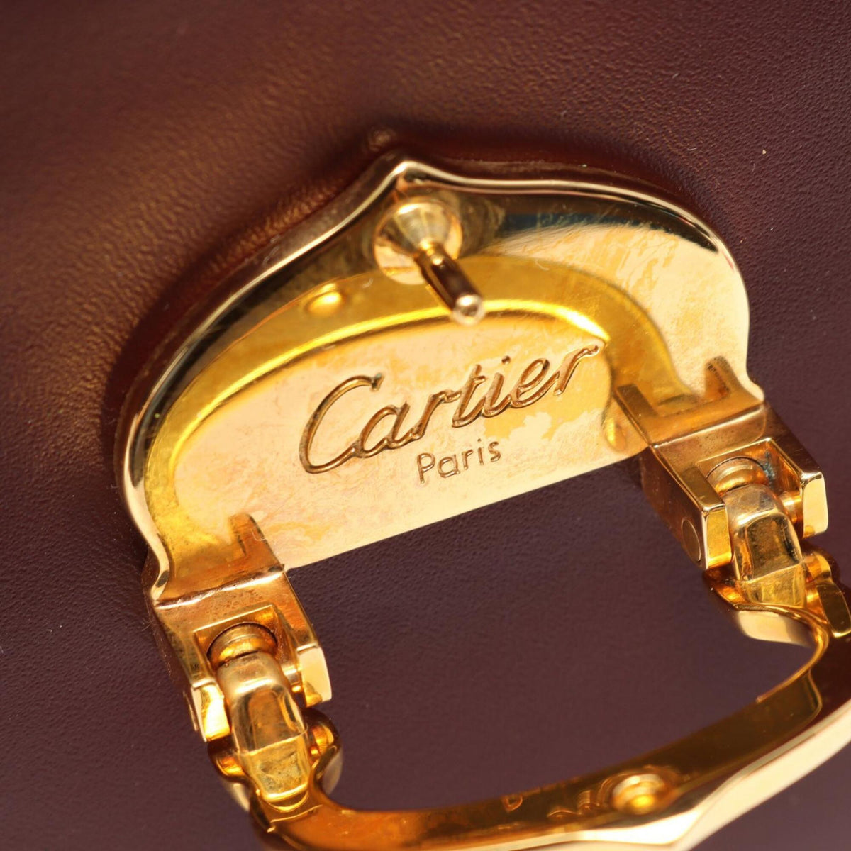 Cartier Bordeaux Leather Shoulder Bag (Pre-Owned)
