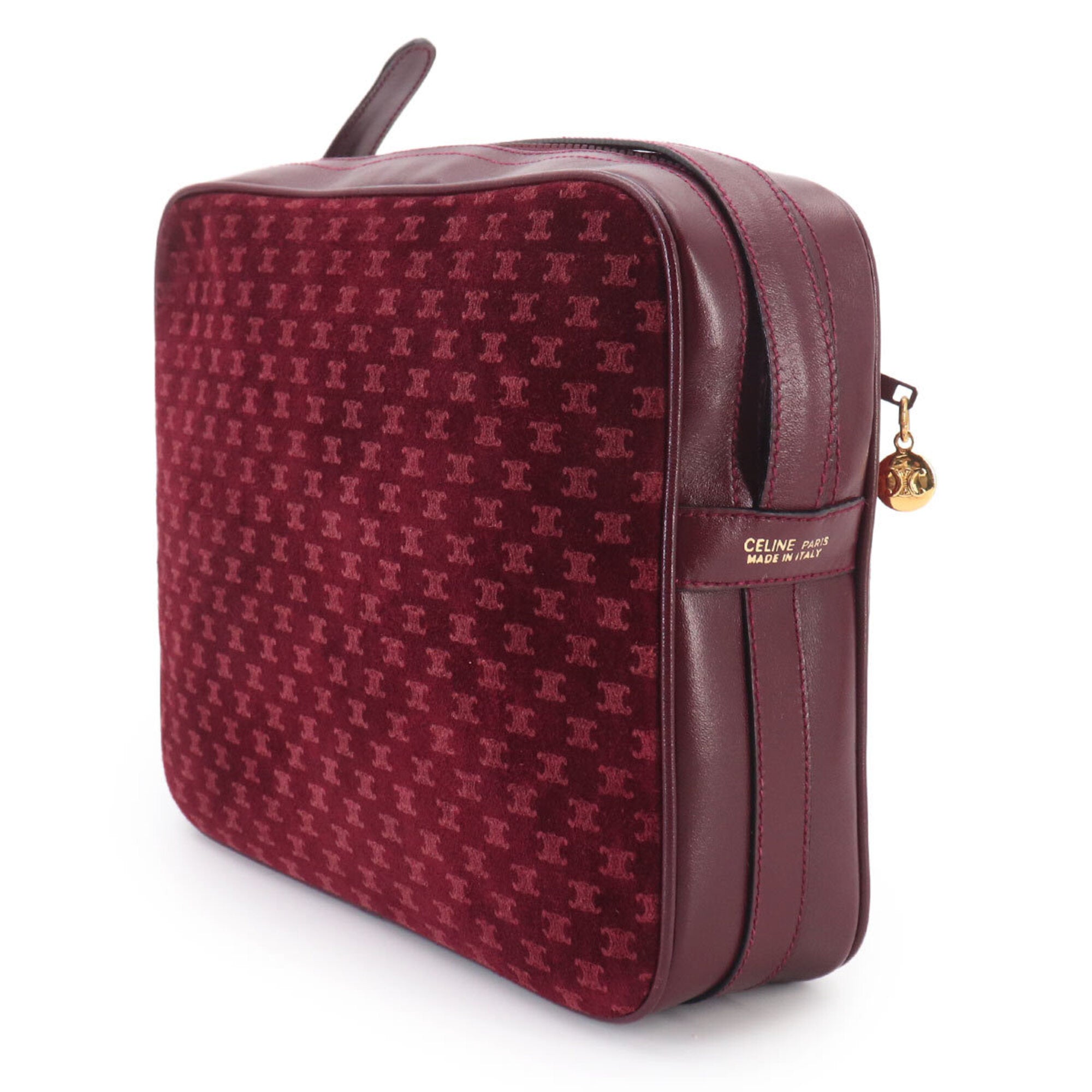 Celine Bordeaux Suede Leather Shoulder Bag (Pre-Owned)