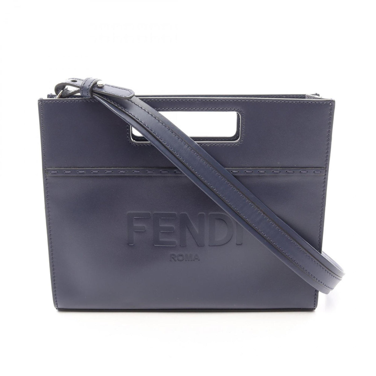 Fendi Navy Leather Handbag (Pre-Owned)