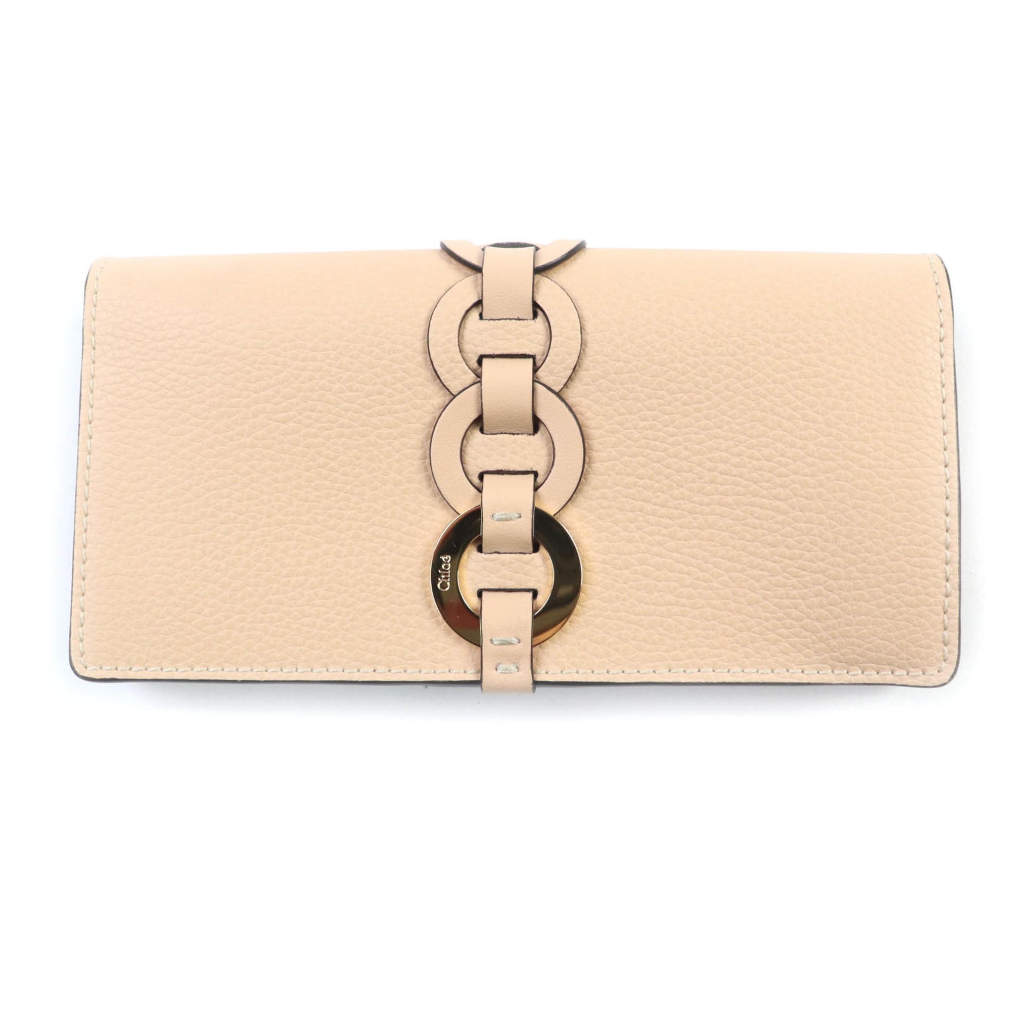 Chloé Beige Leather Long Wallet (Bi-Fold) (Pre-Owned)