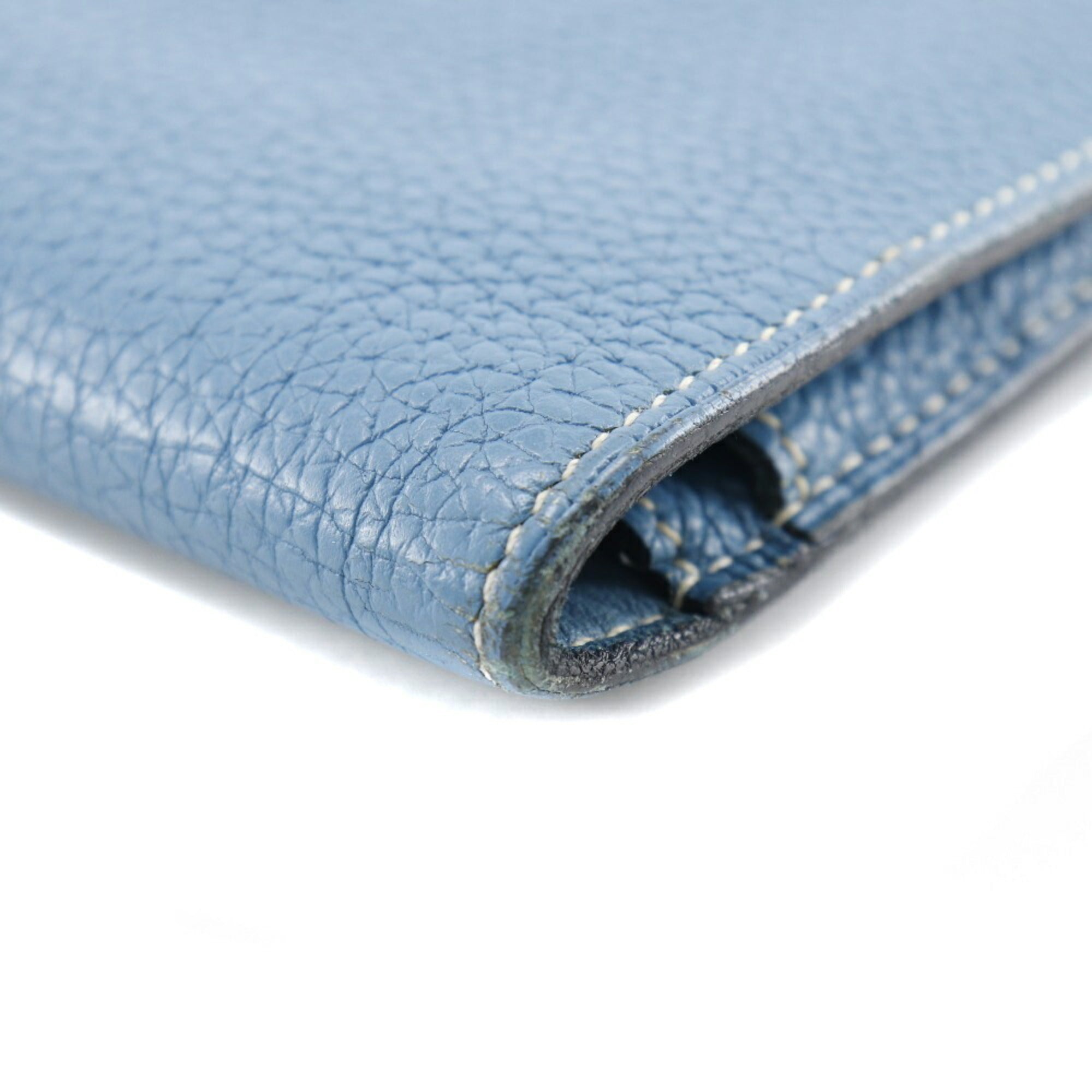 Hermes Dogon Blue Togo Leather Long Wallet (Bi-Fold) (Pre-Owned)
