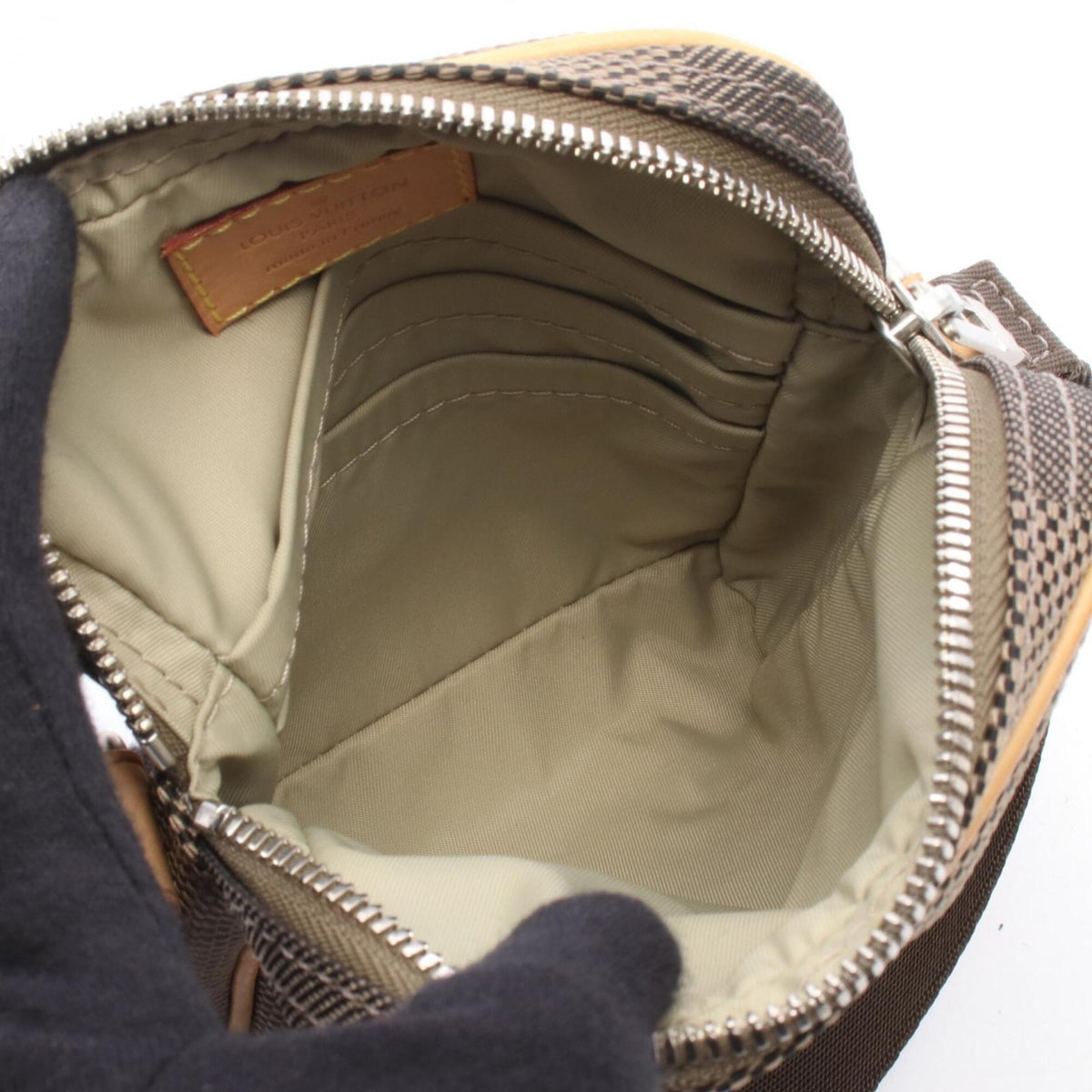 Louis Vuitton Brown Damier Canvas Earth Canvas Leather Handbag Shoulder Bag (Pre-Owned)