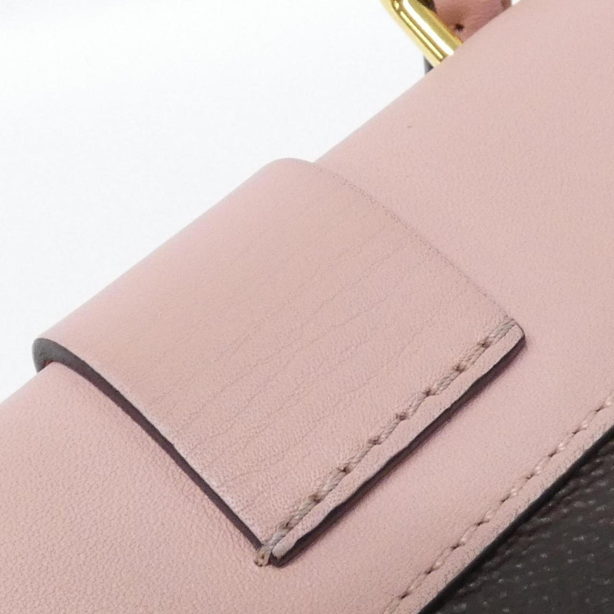 Louis Vuitton Marron Rose Poudre Coated Canvas Handbag (Pre-Owned)