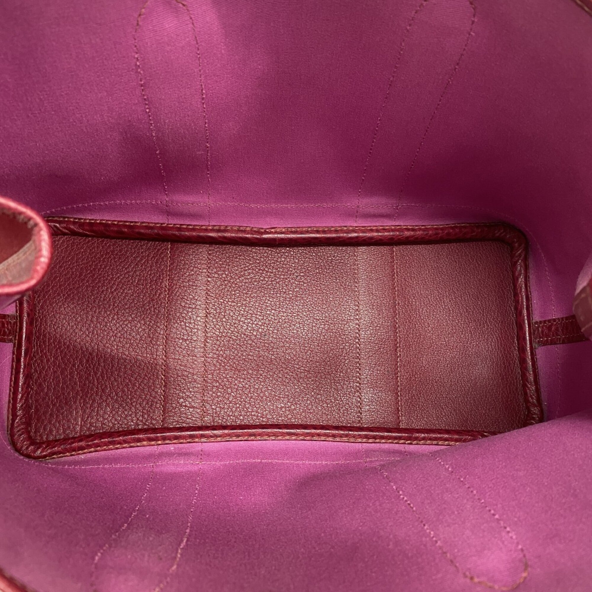 Hermes Red Color Toile Officier Handbag (Pre-Owned)