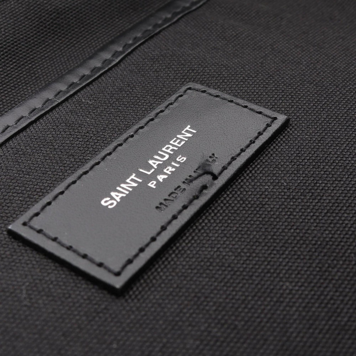 Saint Laurent Black Canvas Leather Backpack Handbag (Pre-Owned)