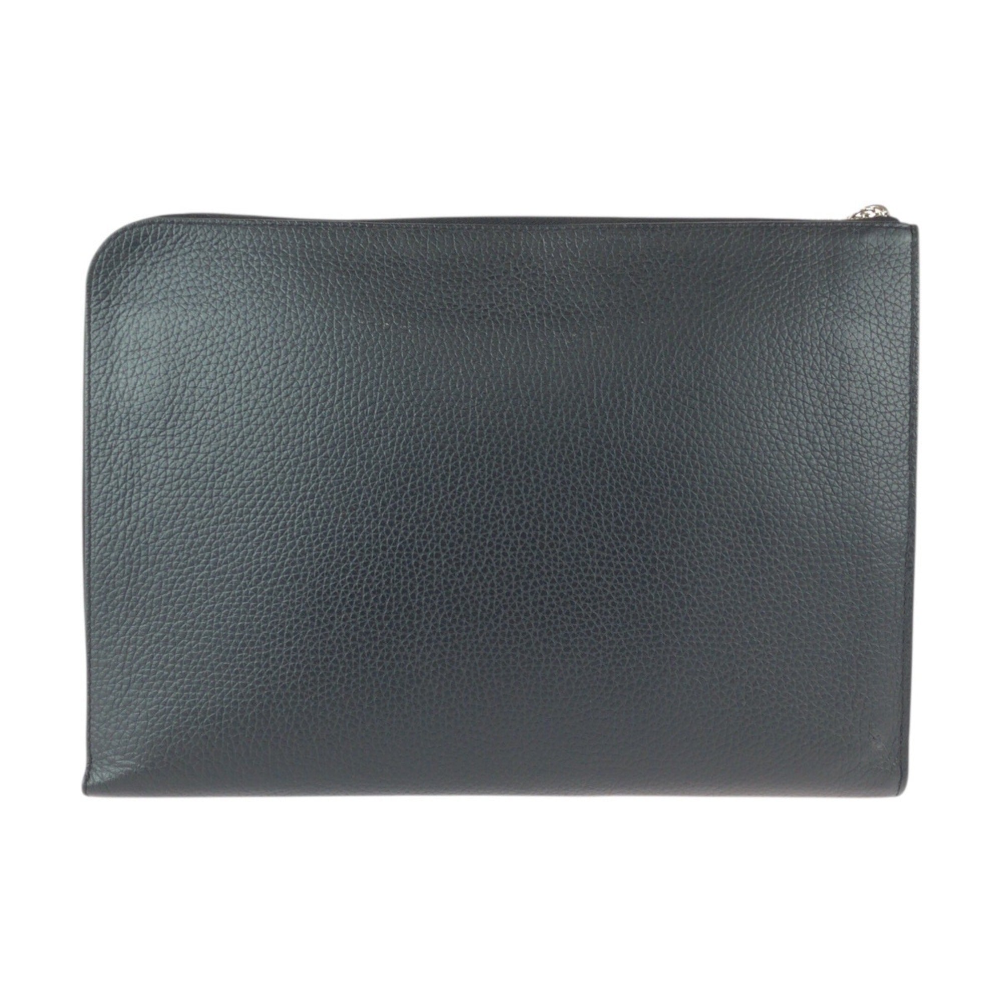 Louis Vuitton Black Noir Leather Clutch Bag Pochette (Pre-Owned)