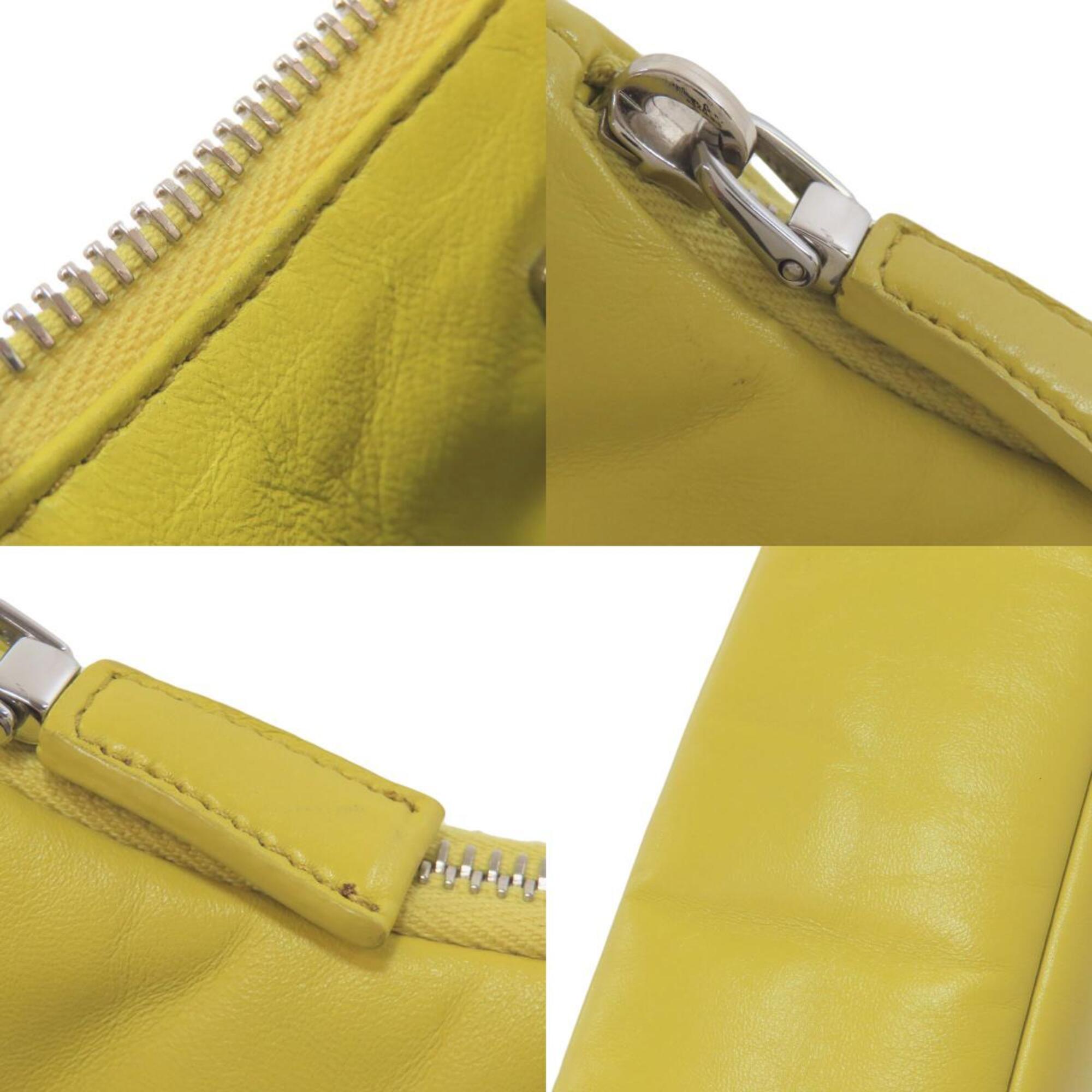 Prada Yellow Leather Shoulder Bag (Pre-Owned)