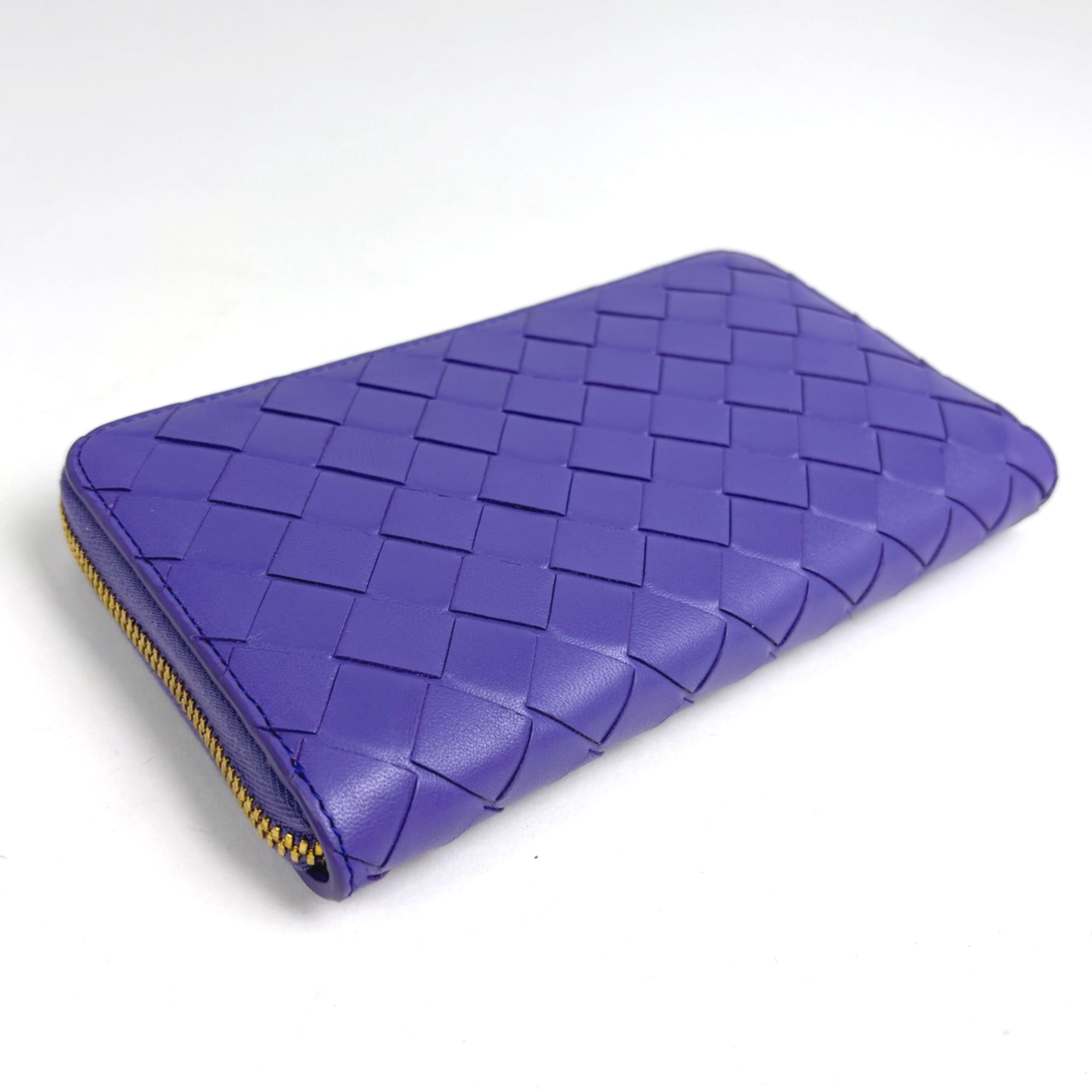 Bottega Veneta Purple Intrecciato Long Wallet (Bi-Fold) (Pre-Owned)