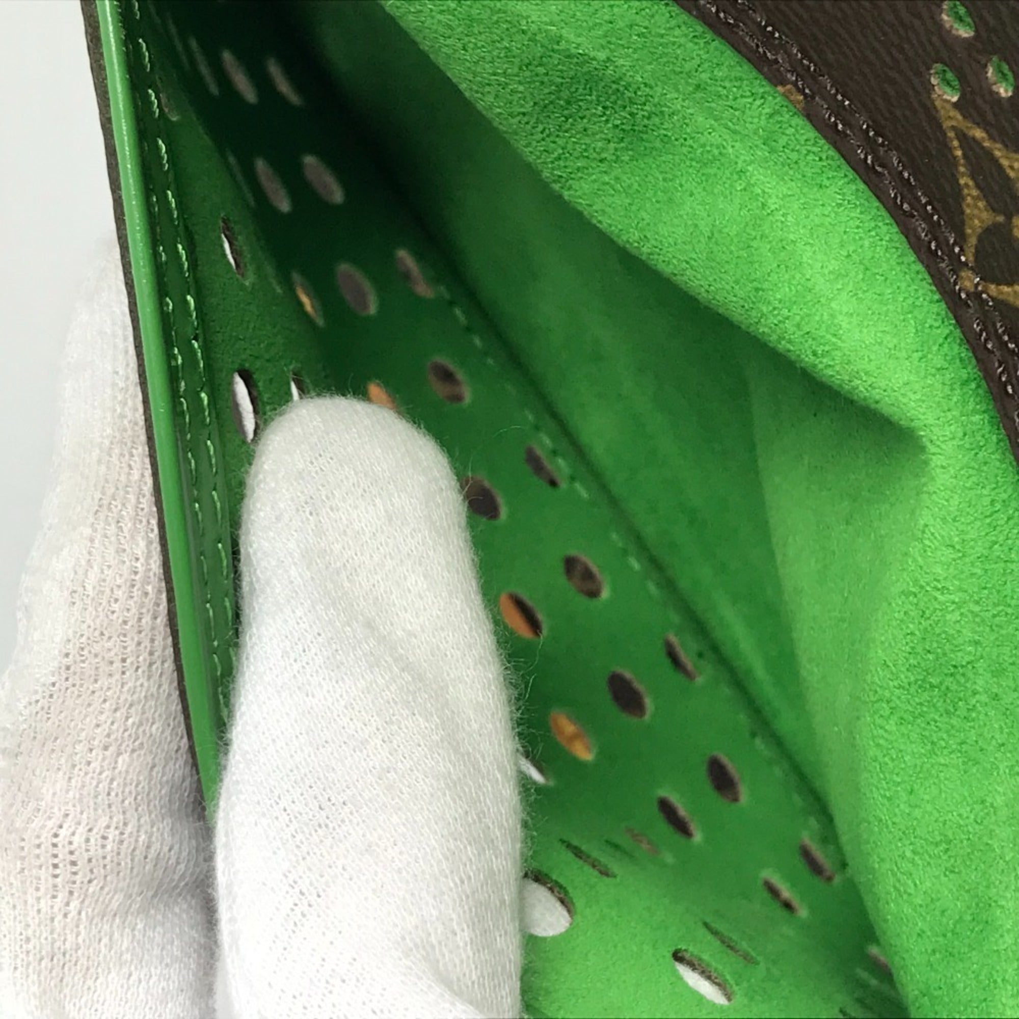 Louis Vuitton Brown Green Monogram Perforated Shoulder Bag (Pre-Owned)