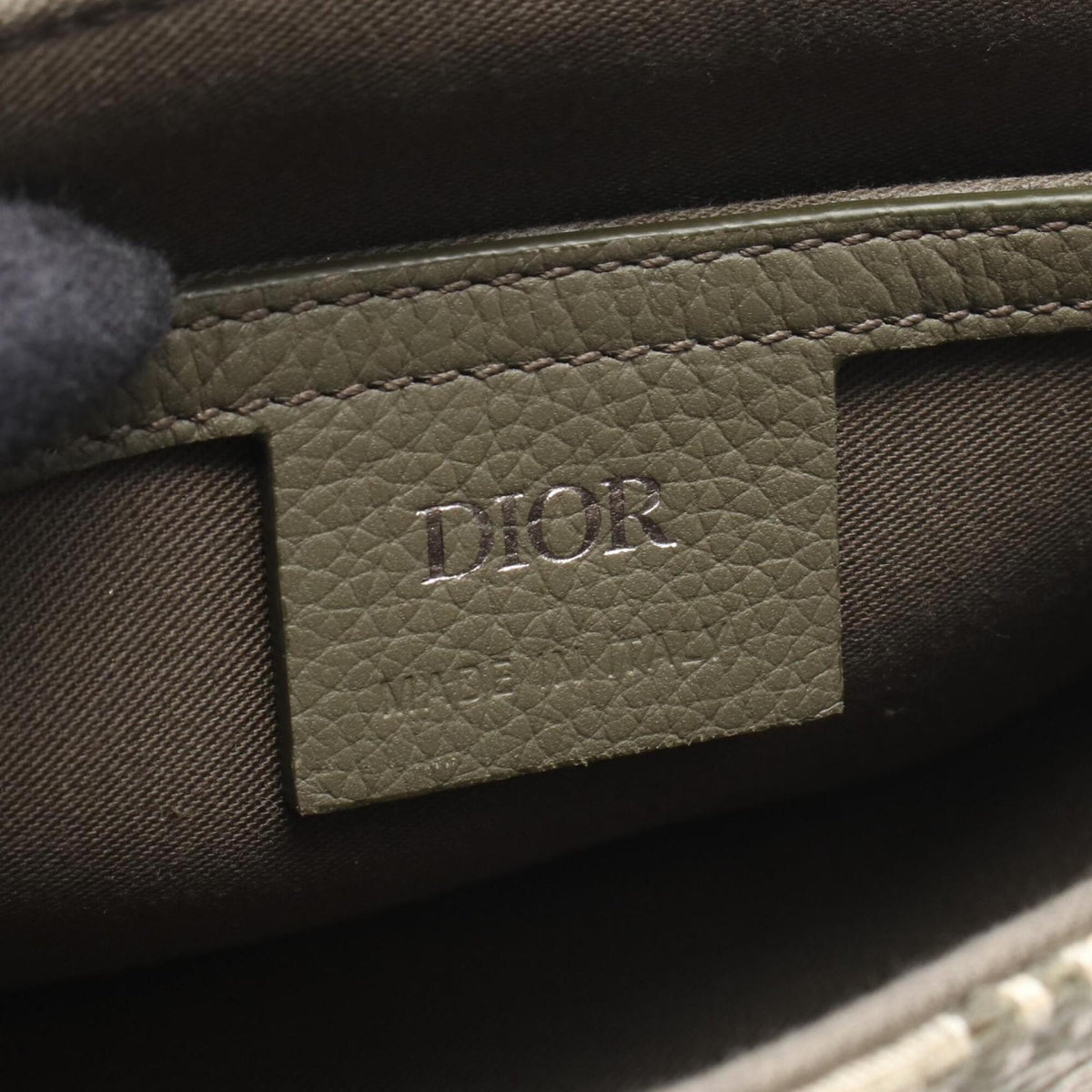 Christian Dior Beige Khaki Canvas Leather Saddle Bag Shoulder Bag (Pre-Owned)