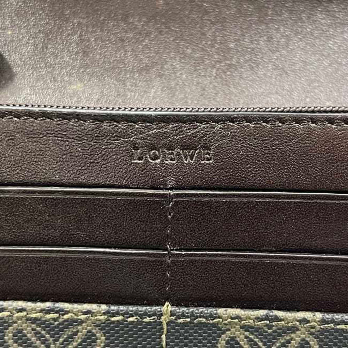 Loewe Gray Pvc Leather Long Wallet (Bi-Fold) (Pre-Owned)