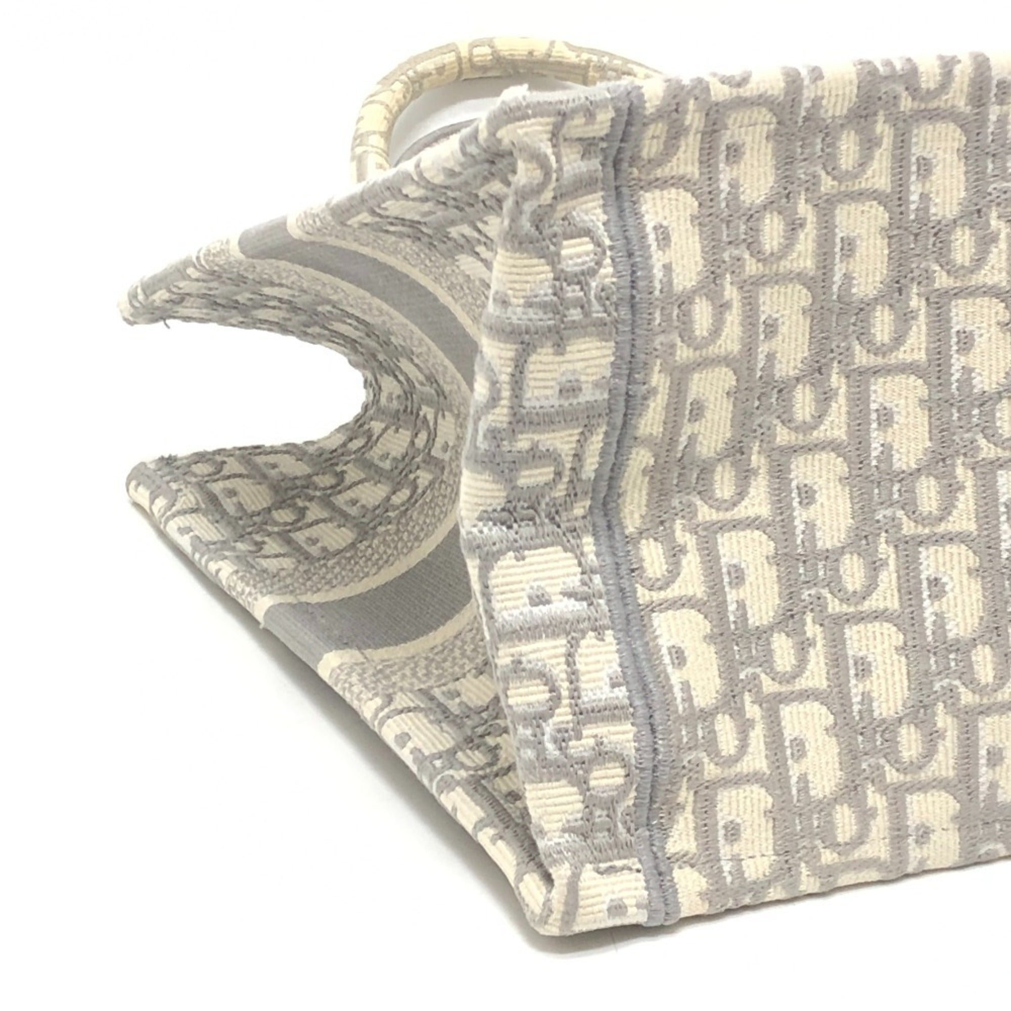 Christian Dior Gray Yellow Canvas Handbag Tote Bag (Pre-Owned)