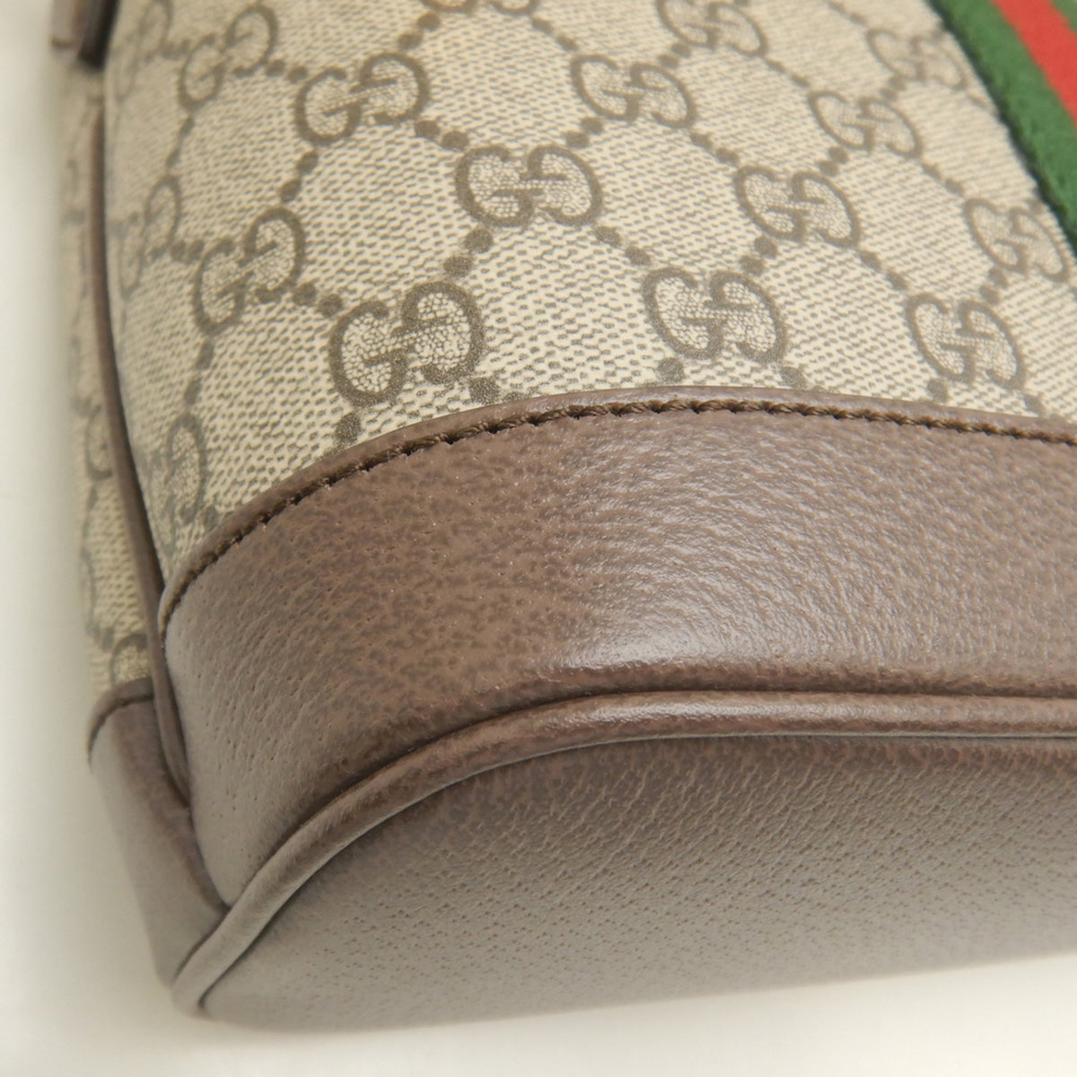 Gucci Beige Gg Supreme Canvas Leather Tote Bag (Pre-Owned)