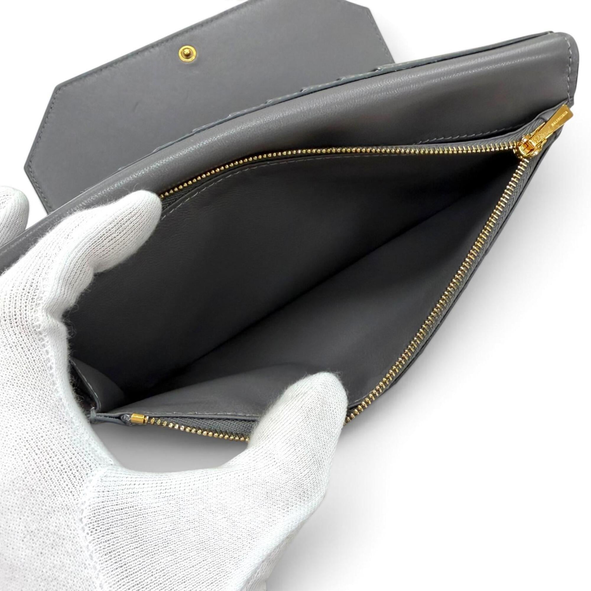 Balenciaga Black Leather Long Wallet (Tri-Fold) (Pre-Owned)