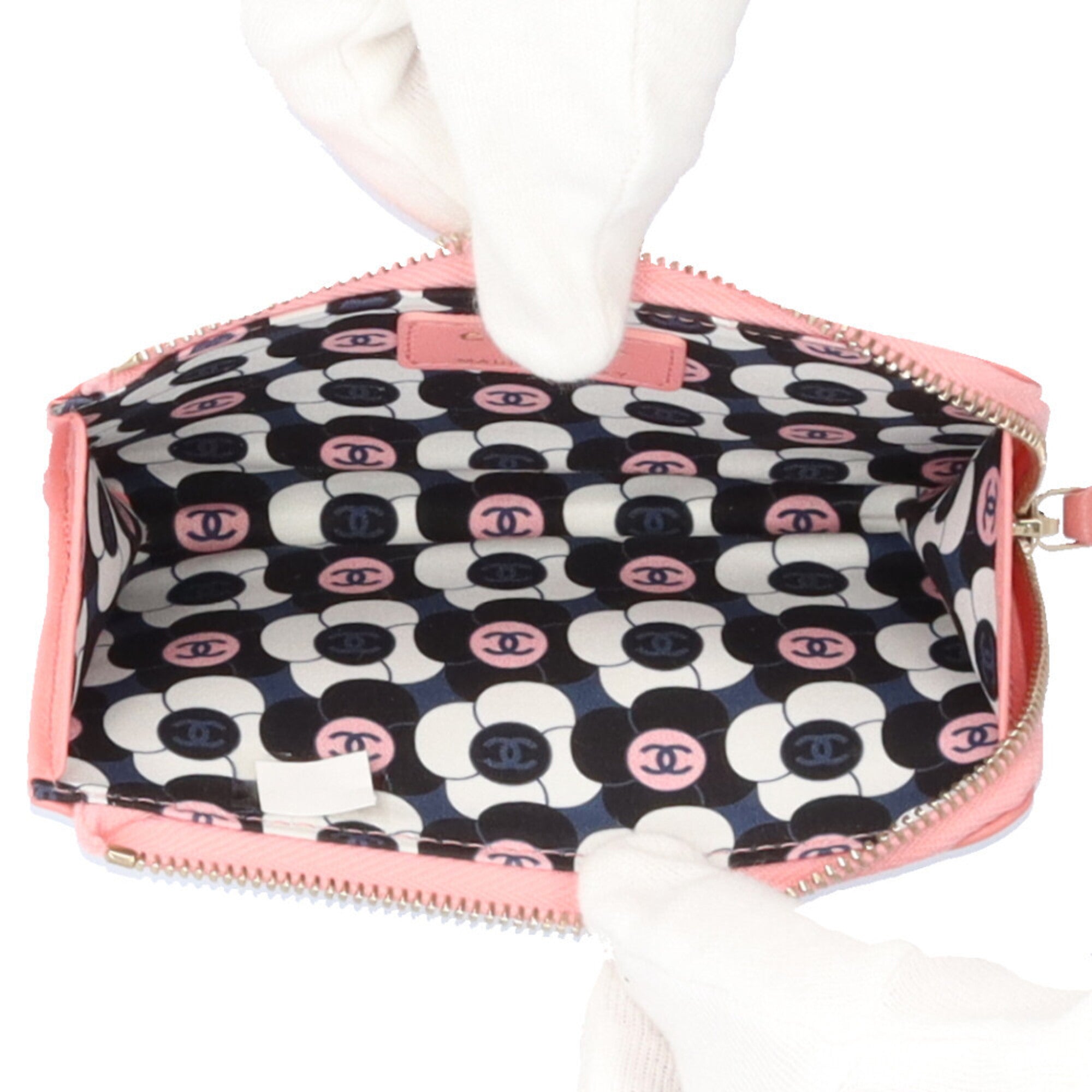 Chanel Matelasse Pink Leather Coin Purse/Coin Case (Pre-Owned)