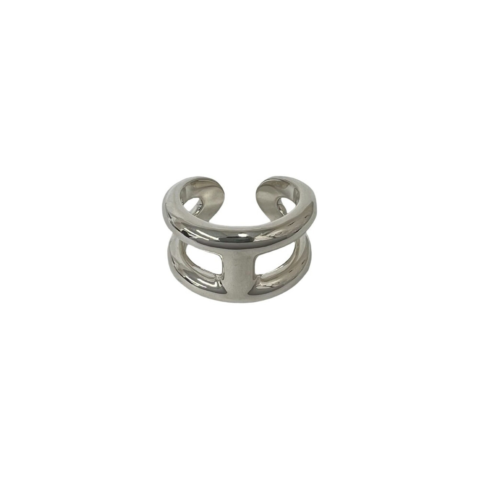 Hermes Silver Silver 925 Band Ring (Pre-Owned)