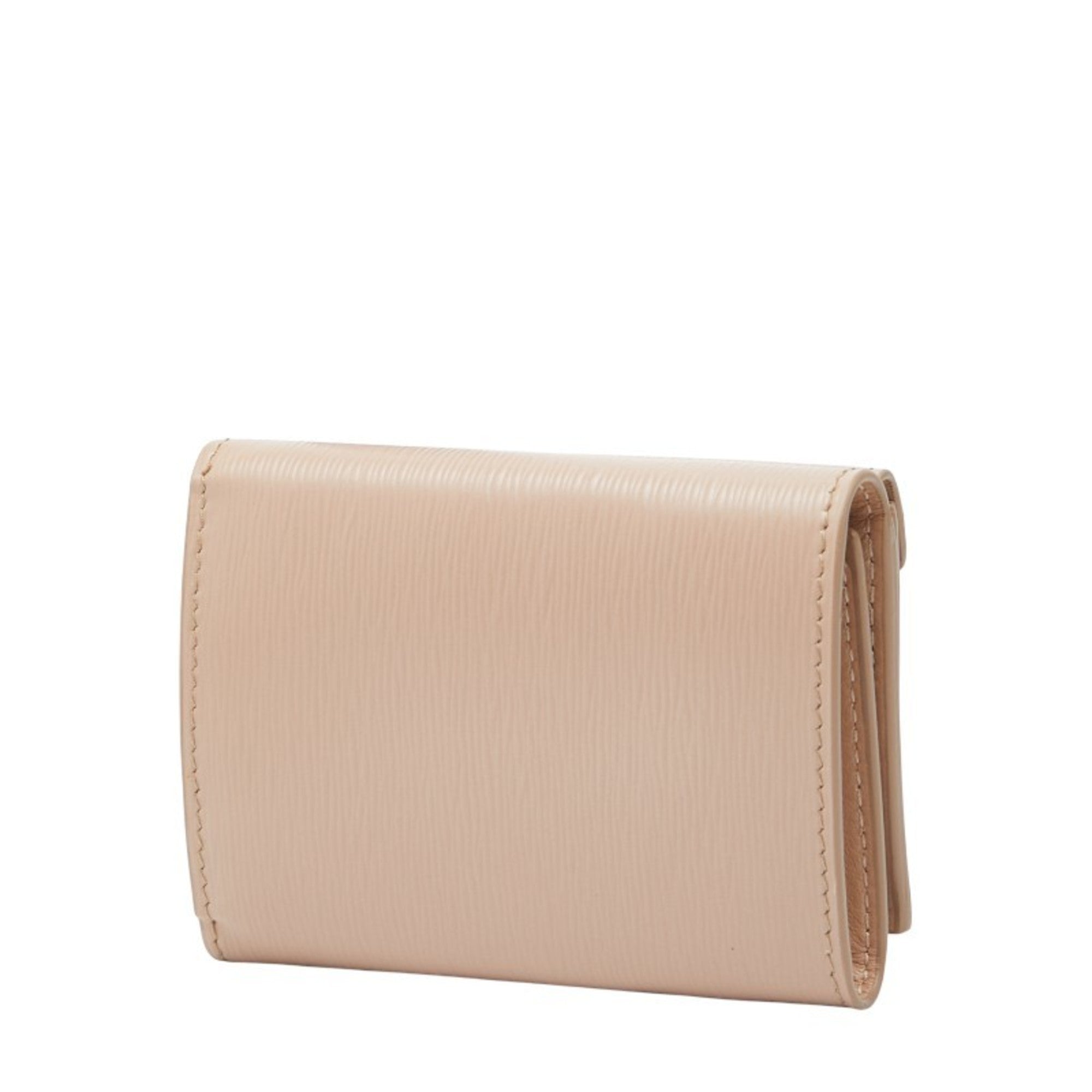 Prada Beige Leather Wallet (Tri-Fold) (Pre-Owned)
