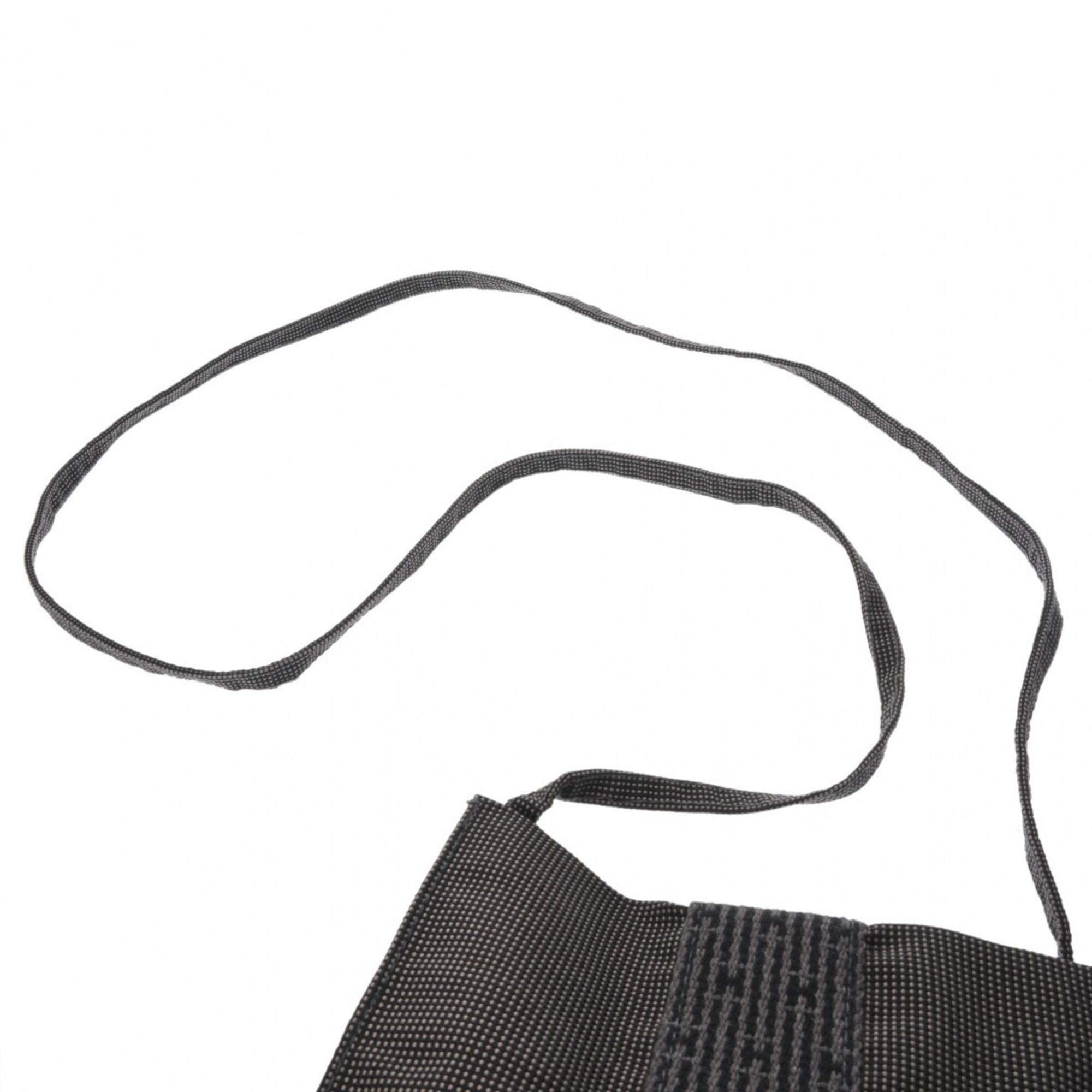 Hermes Gray Canvas Pochette Shoulder Bag (Pre-Owned)
