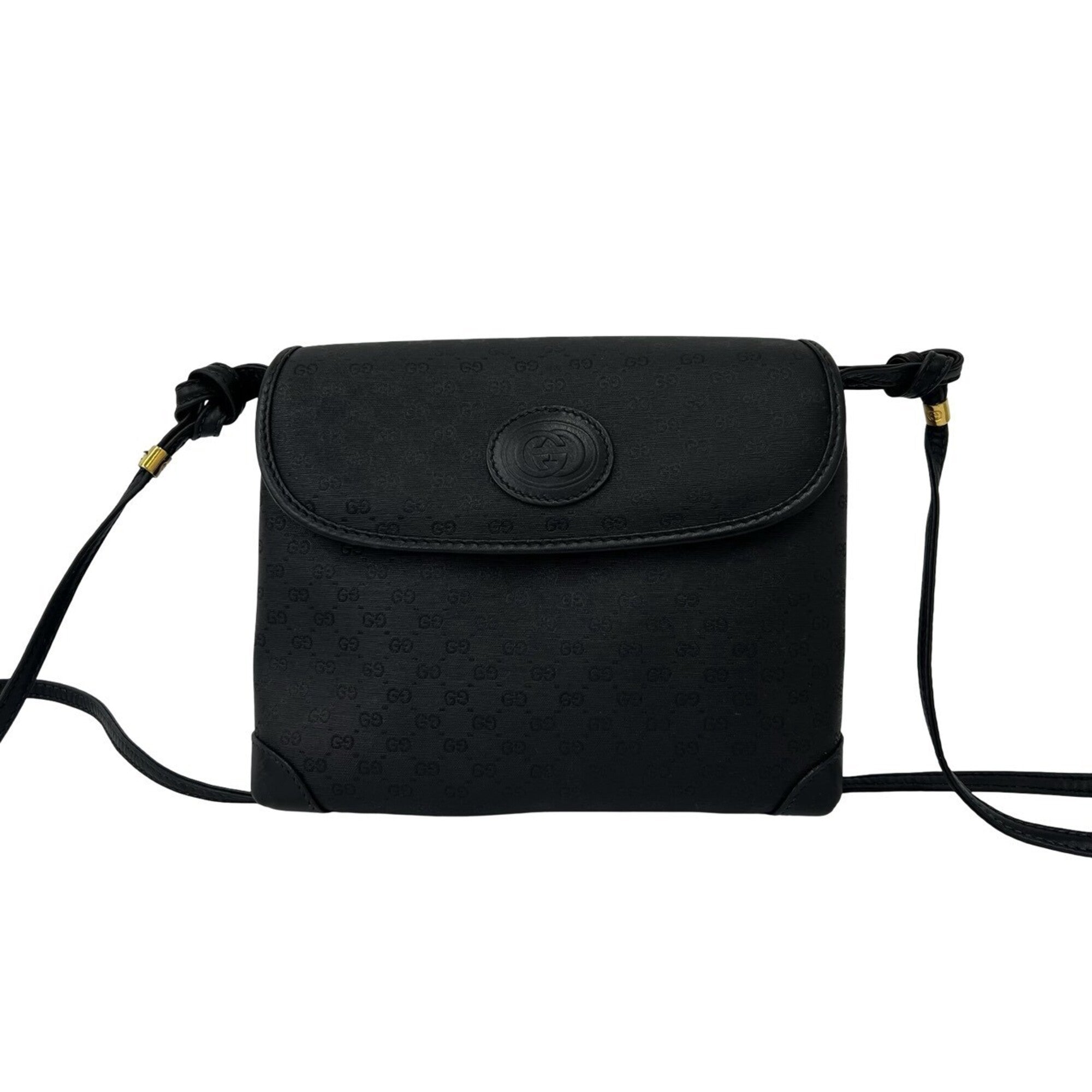 Gucci Black Leather Pvc Pochette Shoulder Bag (Pre-Owned)
