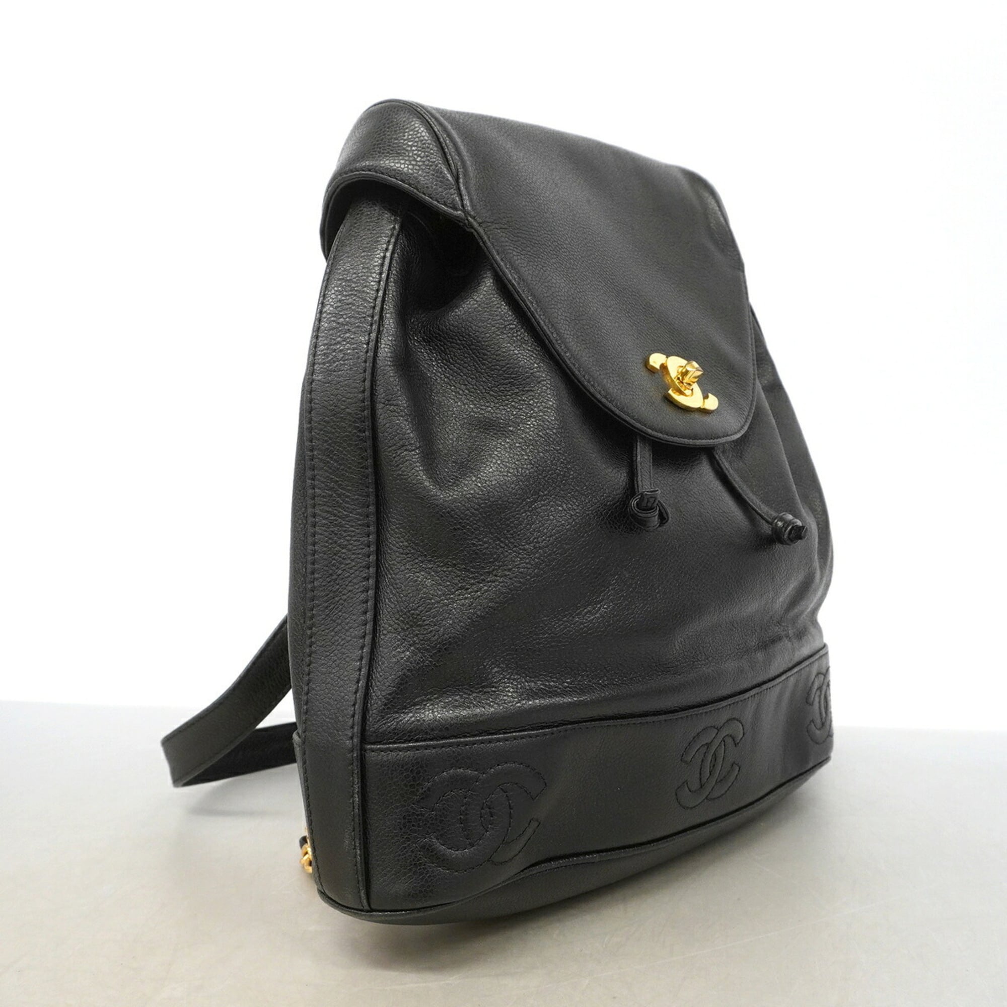 Chanel Black Grained Calfskin Backpack (Pre-Owned)