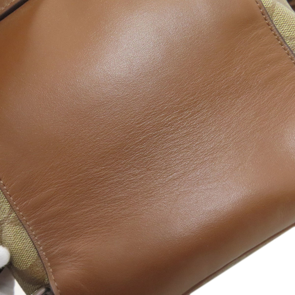 Coach Signature Brown Pvc Leather Backpack (Pre-Owned)